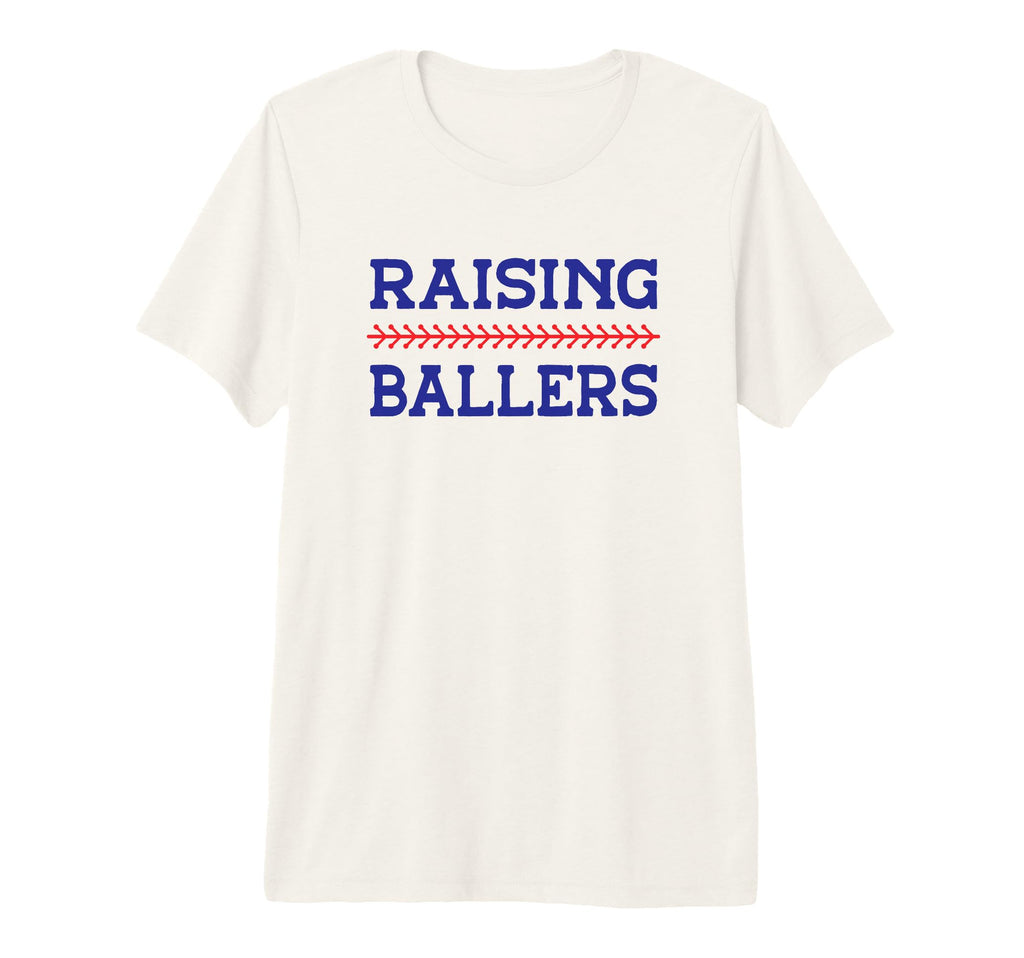 Raising Ballers Baseball Softball Mom T-Shirt - Aesthetic Graphic Unisex - T-Shirt, Sweatshirt, Hoodie
