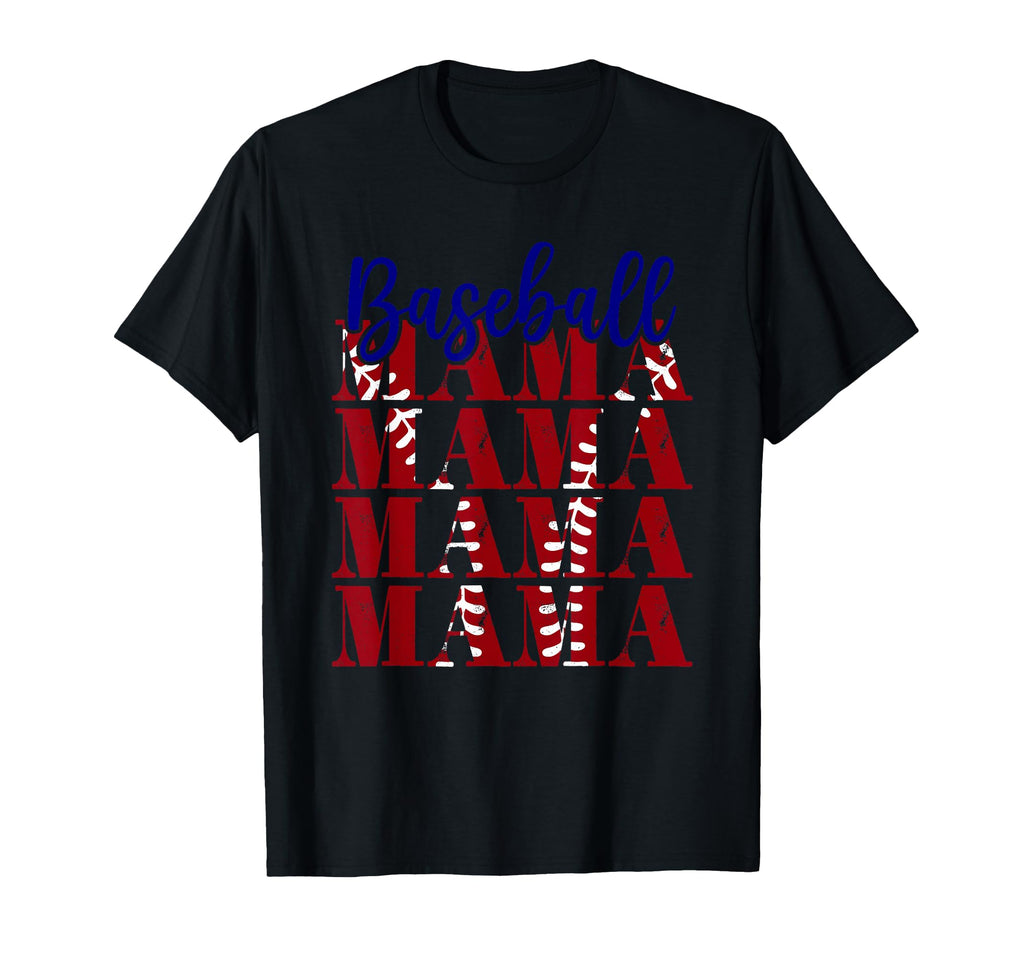 Baseball Mama Repeat Text Softball T-Shirt - Custom Art Print Men Women - T-Shirt, Sweatshirt, Hoodie