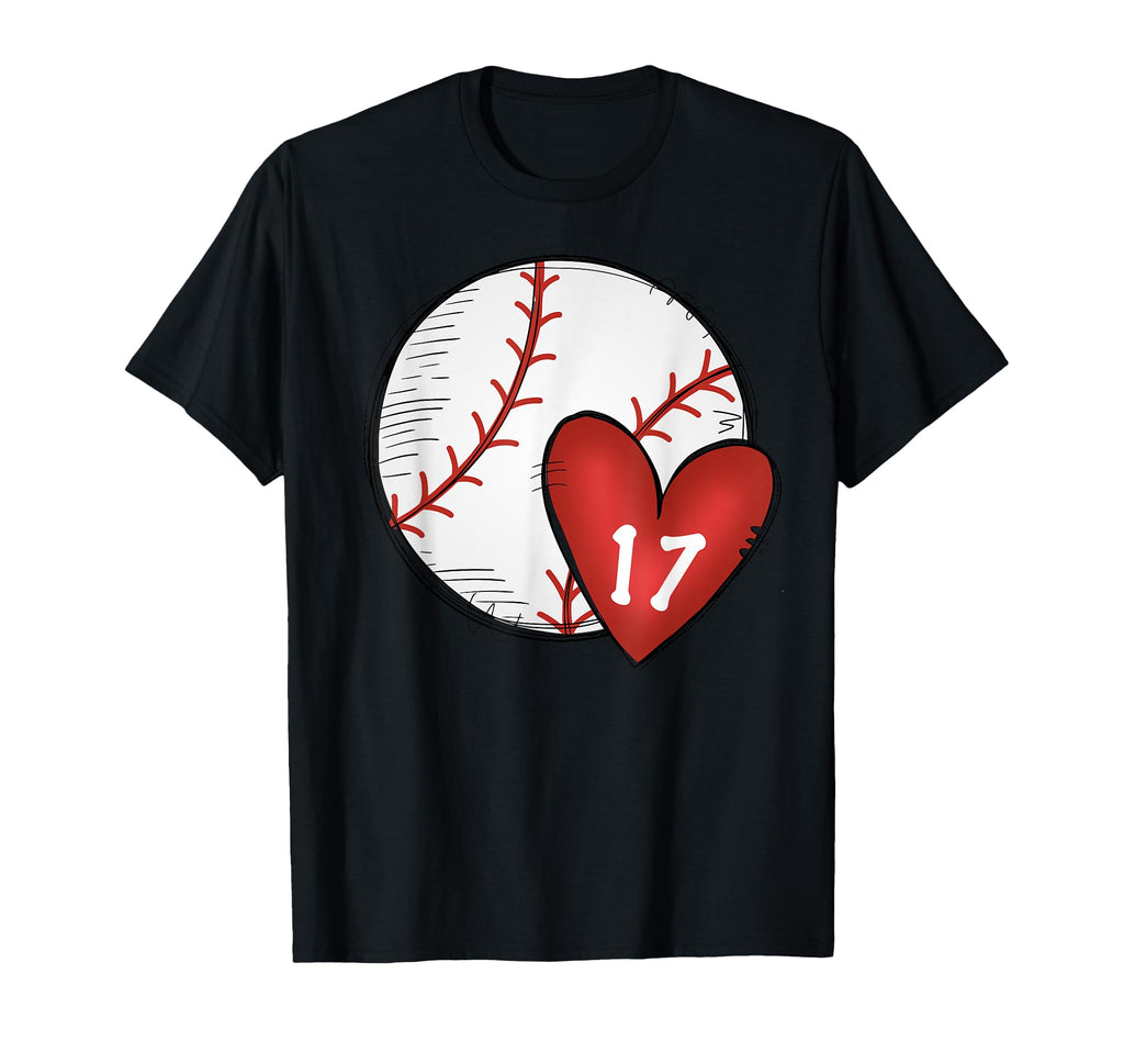 Womens Custom Baseball Mom Number 17 T-Shirt - Trendy Graphic Men Women - T-Shirt, Sweatshirt, Hoodie
