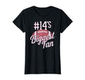 Number 14 Biggest Fan Football Mom T-Shirt - Unique Graphic Unisex - T-Shirt, Sweatshirt, Hoodie