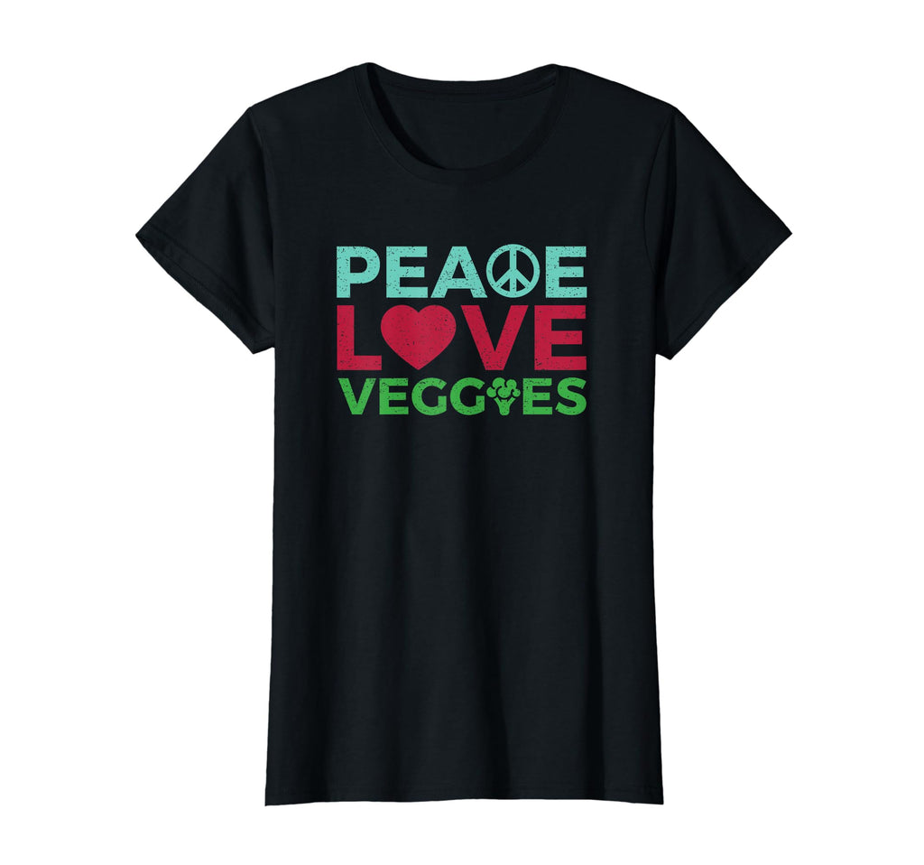 Womens Peace Love Veggies T-Shirt - Unique Graphic Men Women - T-Shirt, Sweatshirt, Hoodie