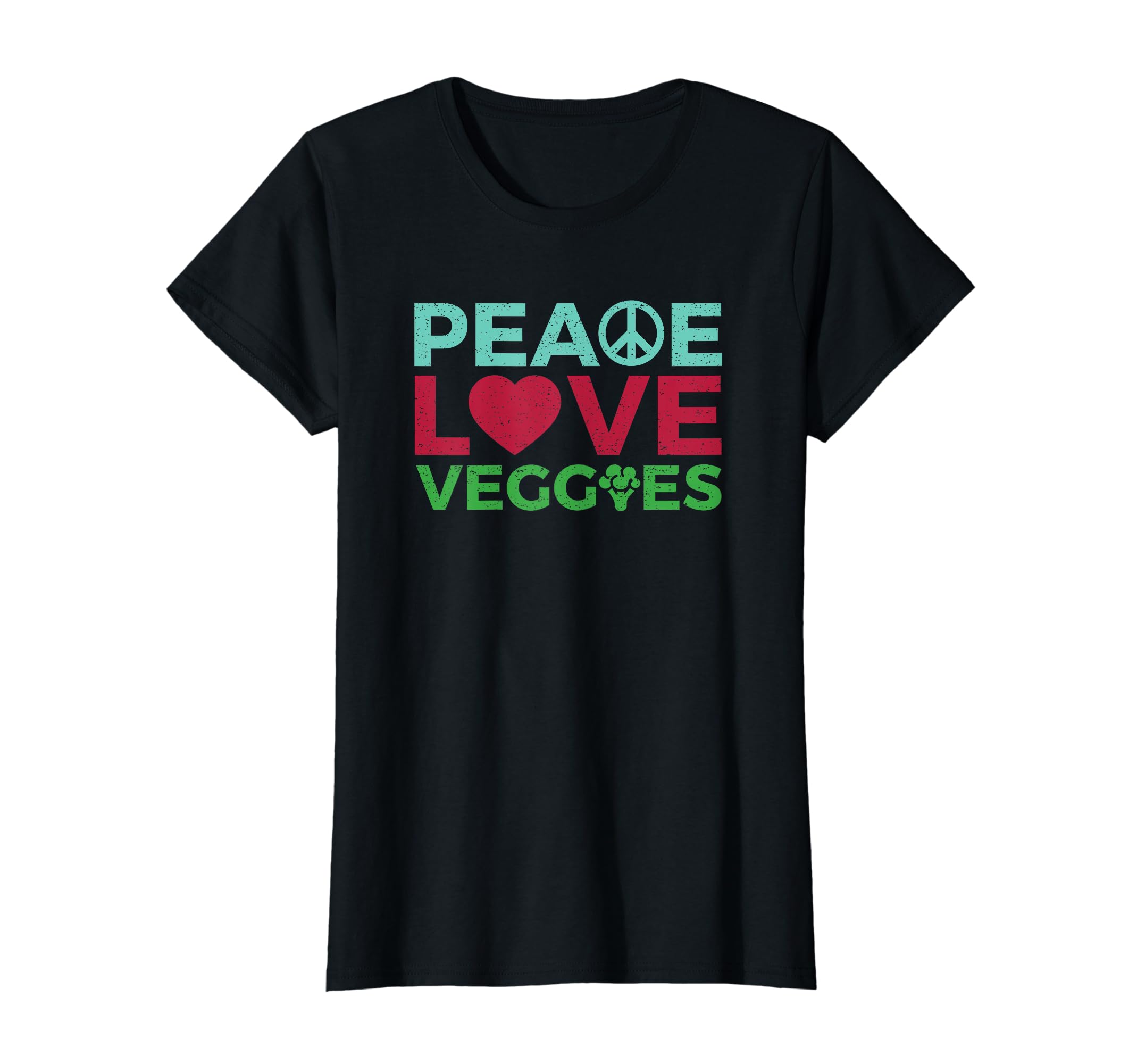 Womens Peace Love Veggies T-Shirt - Unique Graphic Men Women - T-Shirt, Sweatshirt, Hoodie