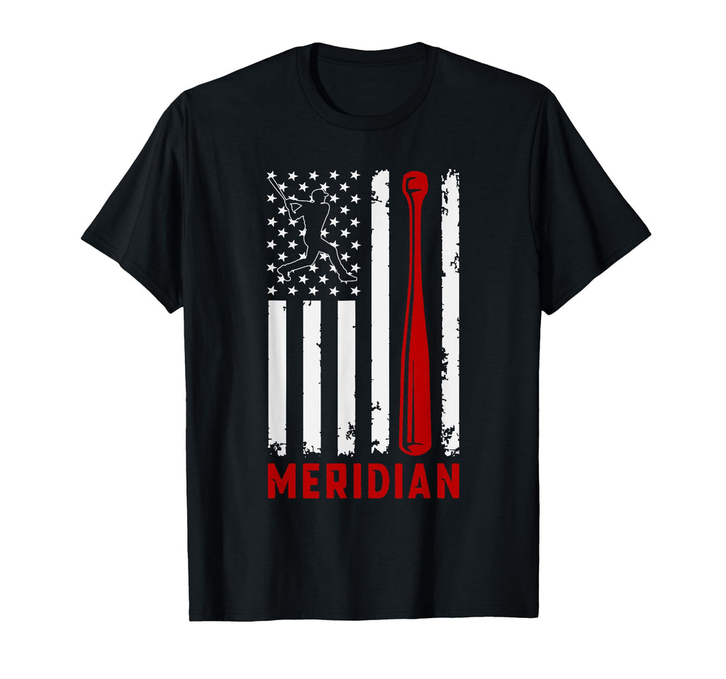 Meridian American Flag Baseball Lover T-Shirt - Streetwear Style Unisex - T-Shirt, Sweatshirt, Hoodie