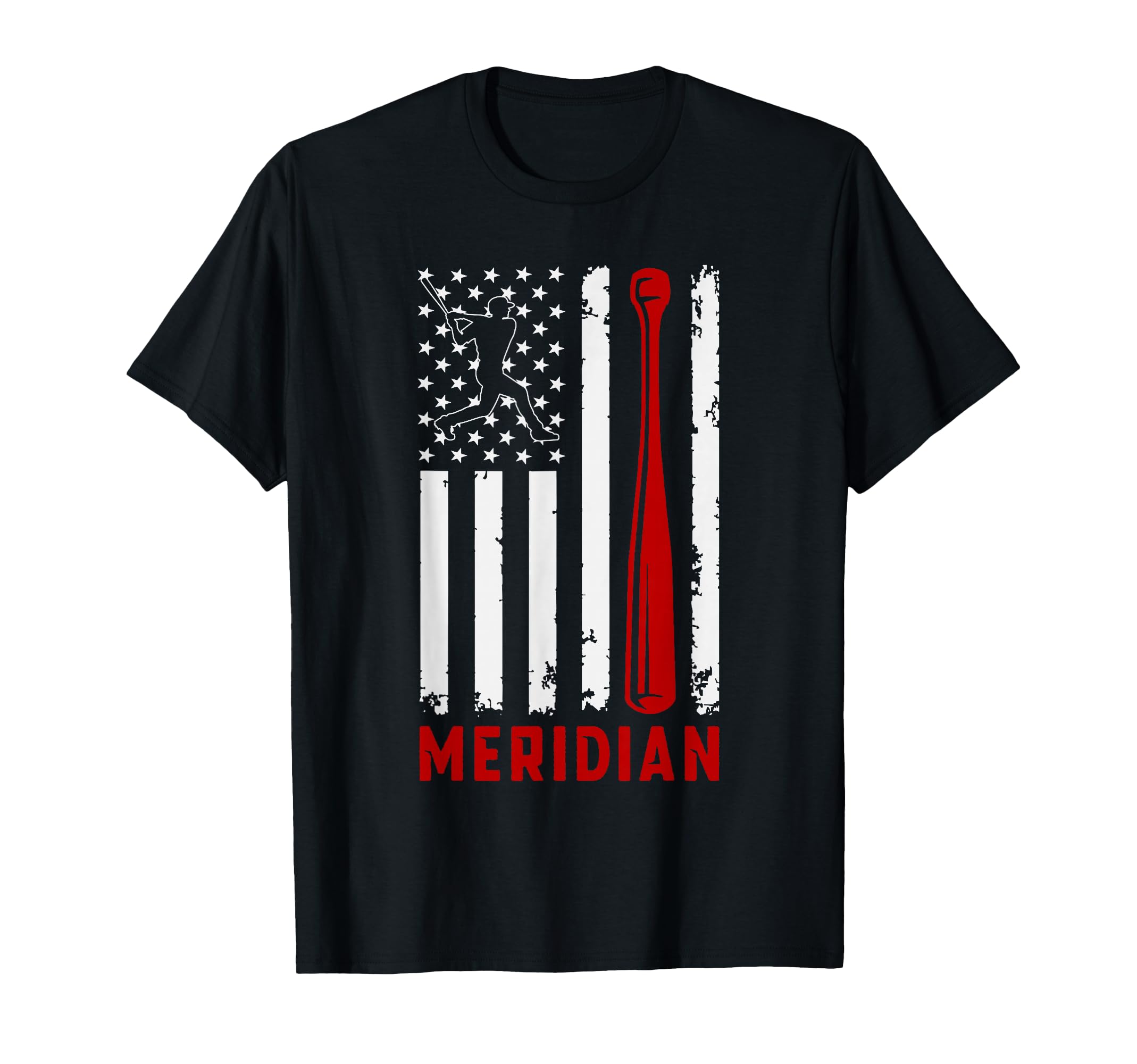 Meridian American Flag Baseball Lover T-Shirt - Streetwear Style Unisex - T-Shirt, Sweatshirt, Hoodie