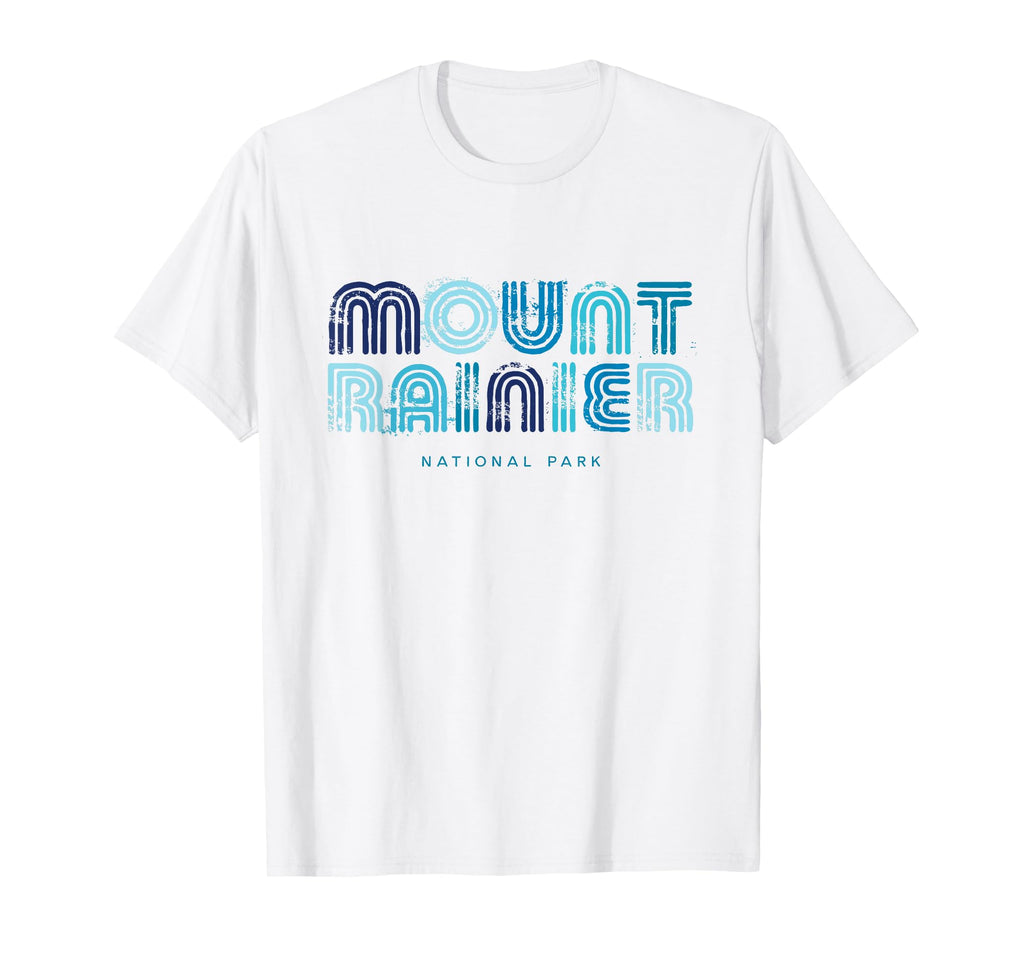 Mount Rainier National Park 70S 80S Type T-Shirt - Unique Graphic Unisex - T-Shirt, Sweatshirt, Hoodie