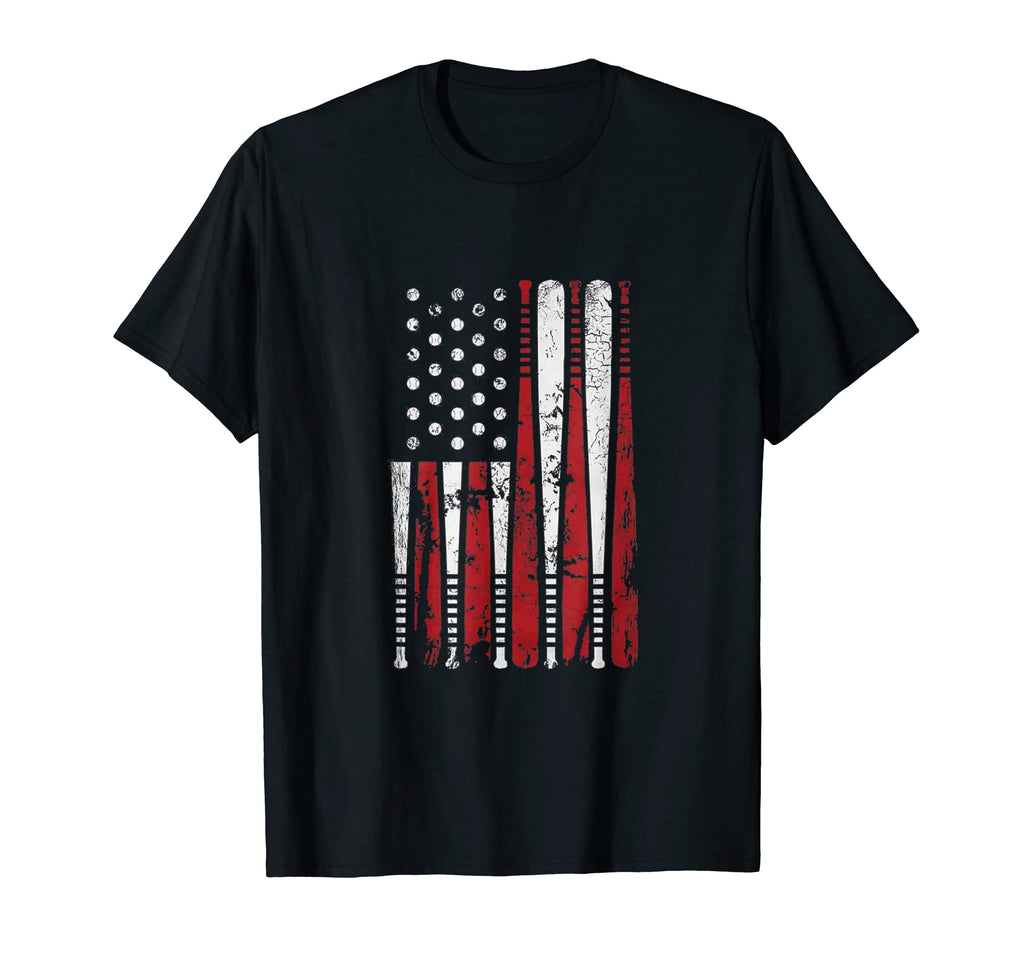Baseball Mom American Usa Flag Softball T-Shirt - Custom Art Print Unisex - T-Shirt, Sweatshirt, Hoodie
