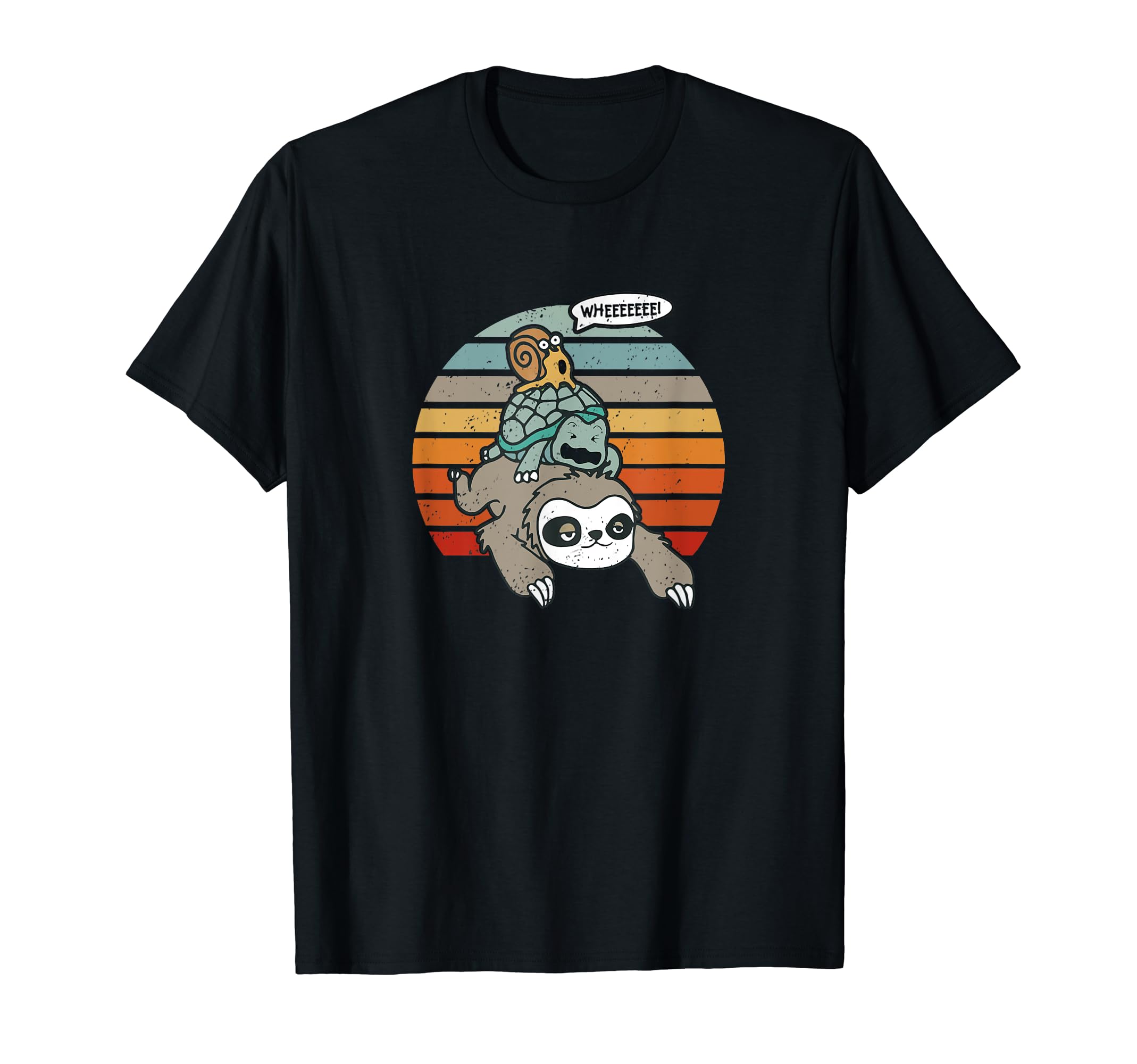 Slowpoke Sloth Turtle Snail Sunset T-Shirt - Fun Novelty Design Men Women - T-Shirt, Sweatshirt, Hoodie
