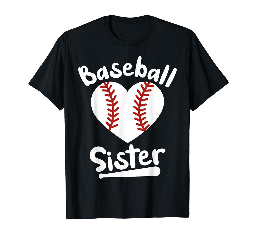Baseball Sister Baseball Heart T-Shirt - Aesthetic Graphic Men Women - T-Shirt, Sweatshirt, Hoodie