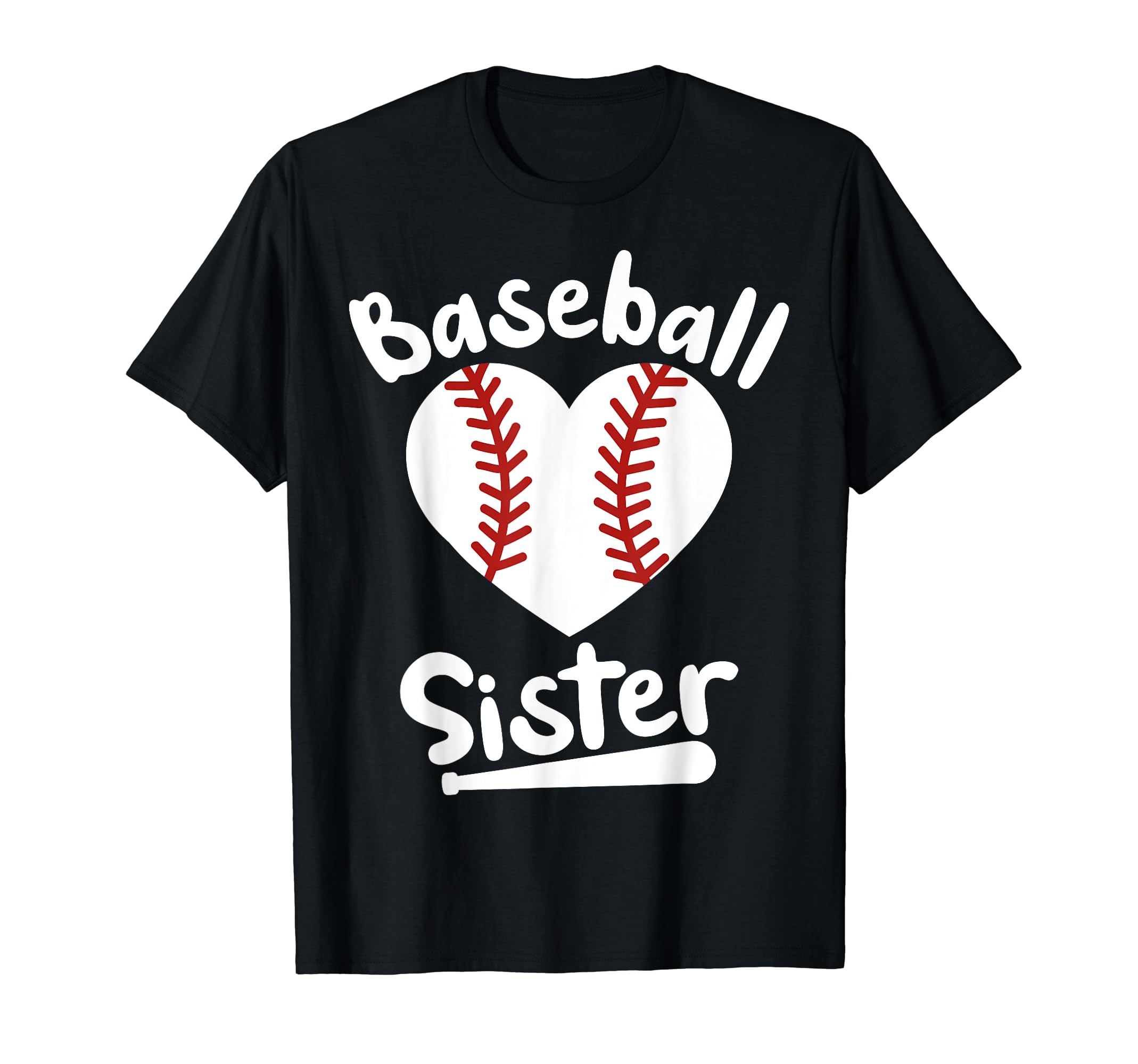 Baseball Sister Baseball Heart T-Shirt - Aesthetic Graphic Men Women - T-Shirt, Sweatshirt, Hoodie