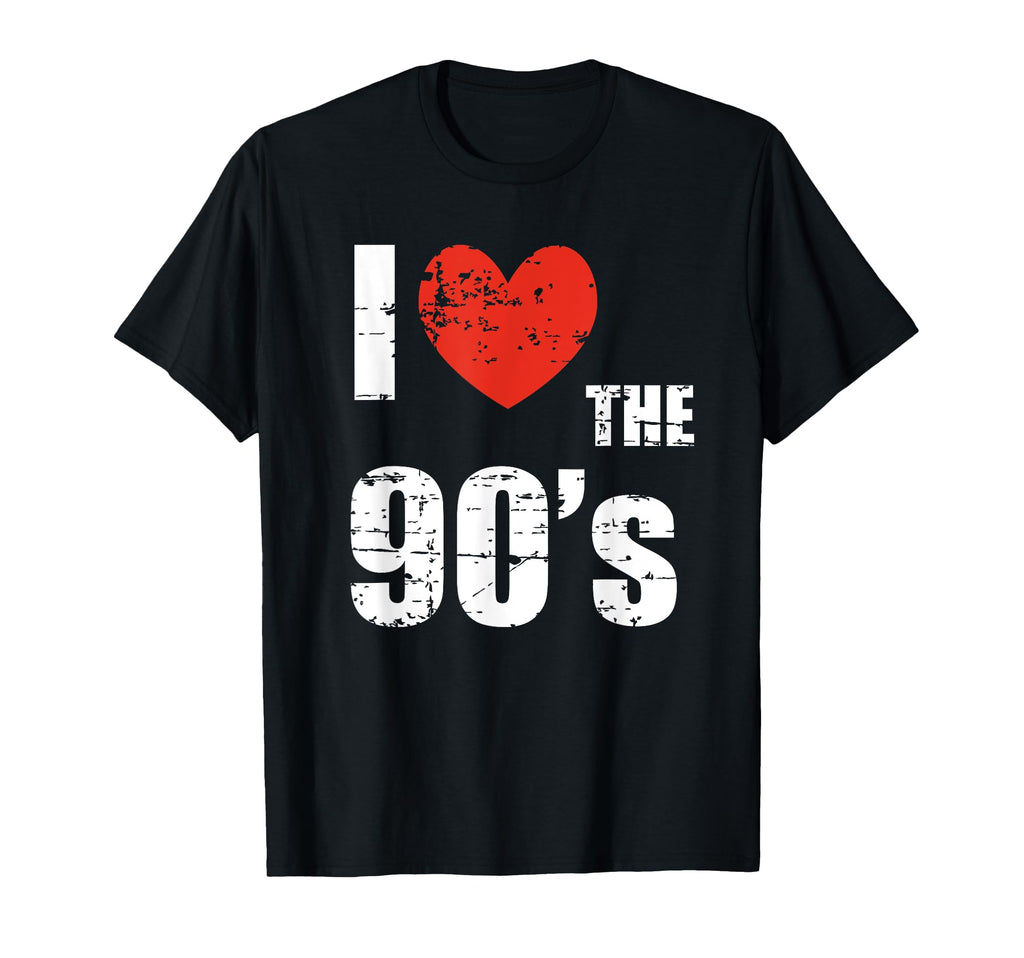 I Love 90S Distressed Heart Party Funny T-Shirt - Streetwear Style Unisex - T-Shirt, Sweatshirt, Hoodie