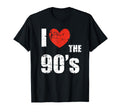 I Love 90S Distressed Heart Party Funny T-Shirt - Streetwear Style Unisex - T-Shirt, Sweatshirt, Hoodie