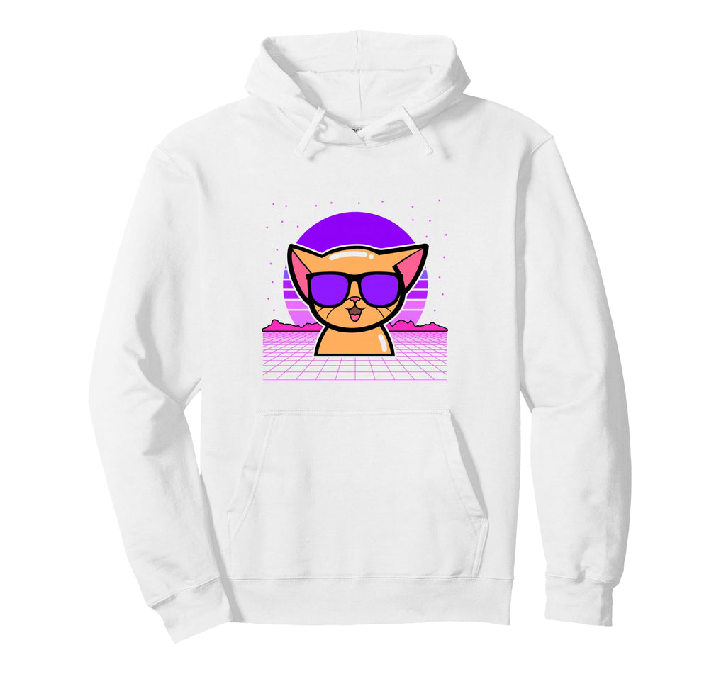 Aesthetic Vaporwave Outfits Cat Vaporwave Hoodie - Trendy Graphic Unisex - T-Shirt, Sweatshirt, Hoodie