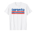Toronto Canada Three Stripe Weathered T-Shirt - Novelty Apparel for Adults - T-Shirt, Sweatshirt, Hoodie