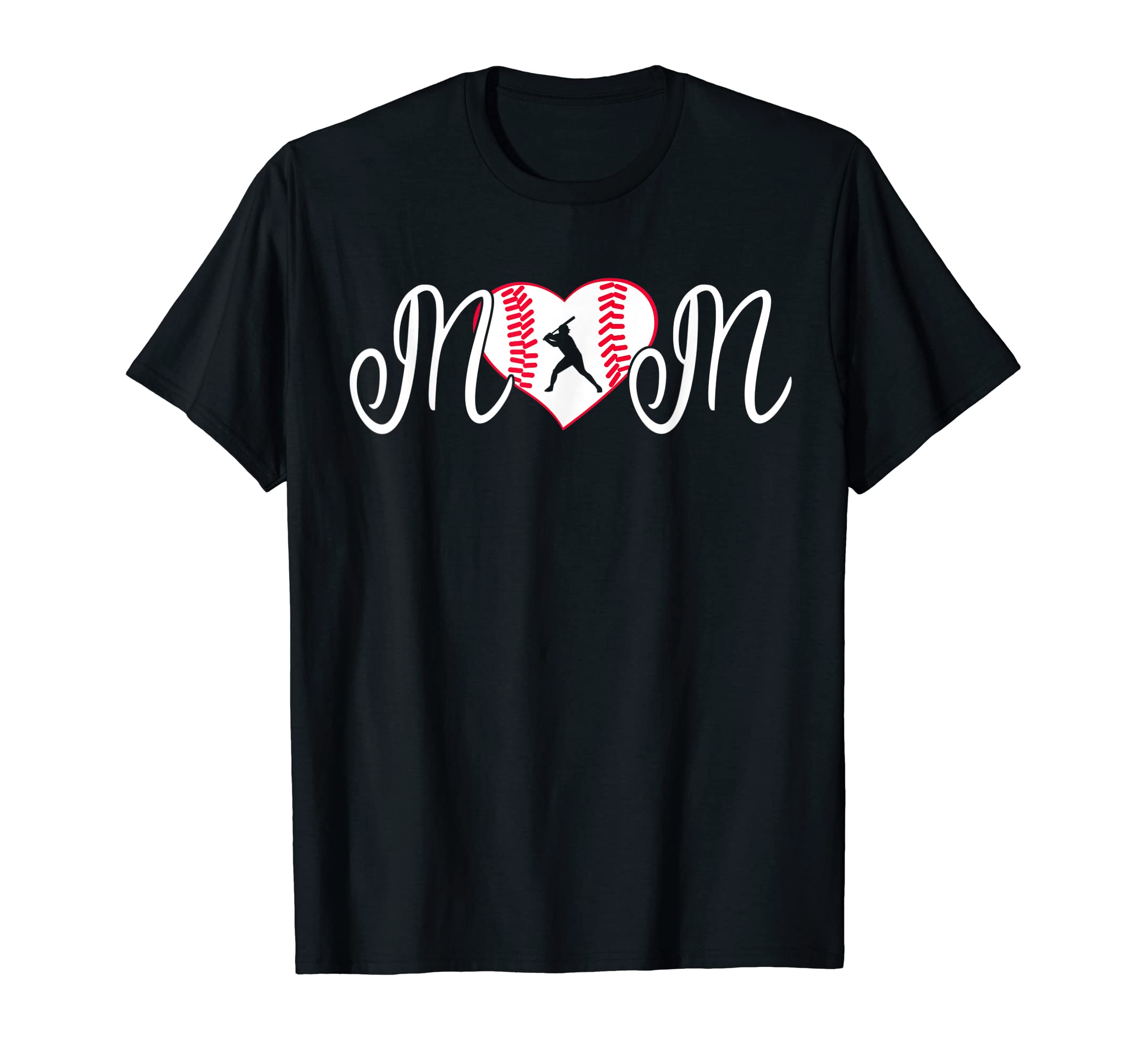 Baseball Mom Heart Baseball Player T-Shirt - Novelty Apparel for Adults - T-Shirt, Sweatshirt, Hoodie