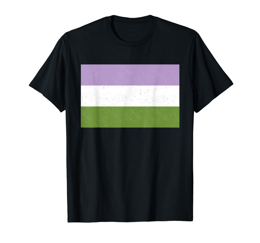 Genderqueer Pride Flag Distressed T-Shirt - Minimalist Print Unisex - T-Shirt, Sweatshirt, Hoodie