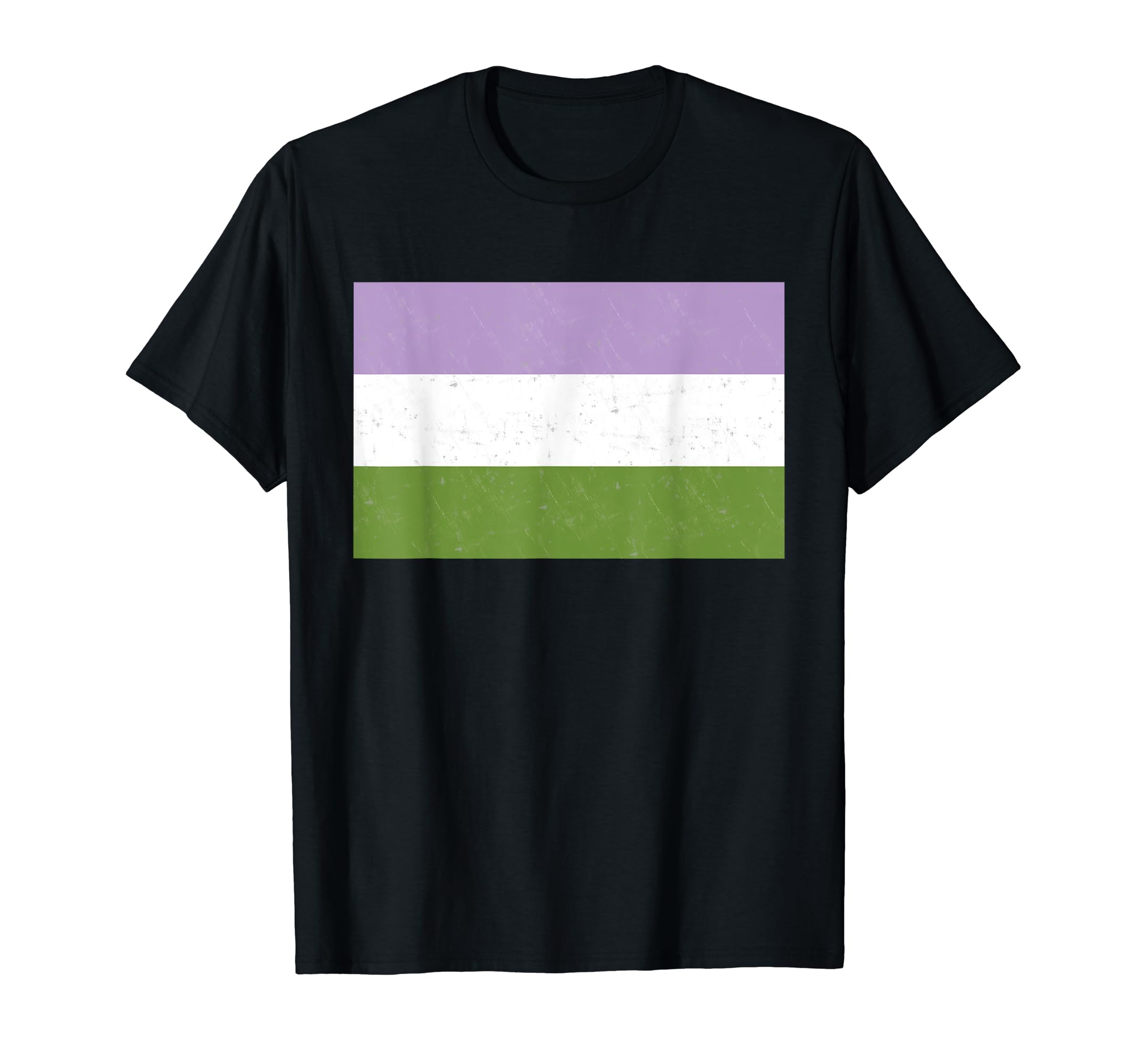 Genderqueer Pride Flag Distressed T-Shirt - Minimalist Print Unisex - T-Shirt, Sweatshirt, Hoodie