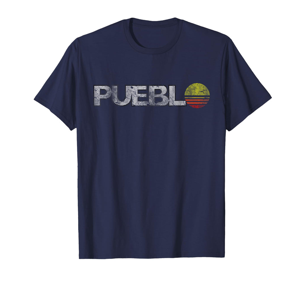 Pueblo Flag Colorado Distressed Fade T-Shirt - Custom Art Print Men Women - T-Shirt, Sweatshirt, Hoodie