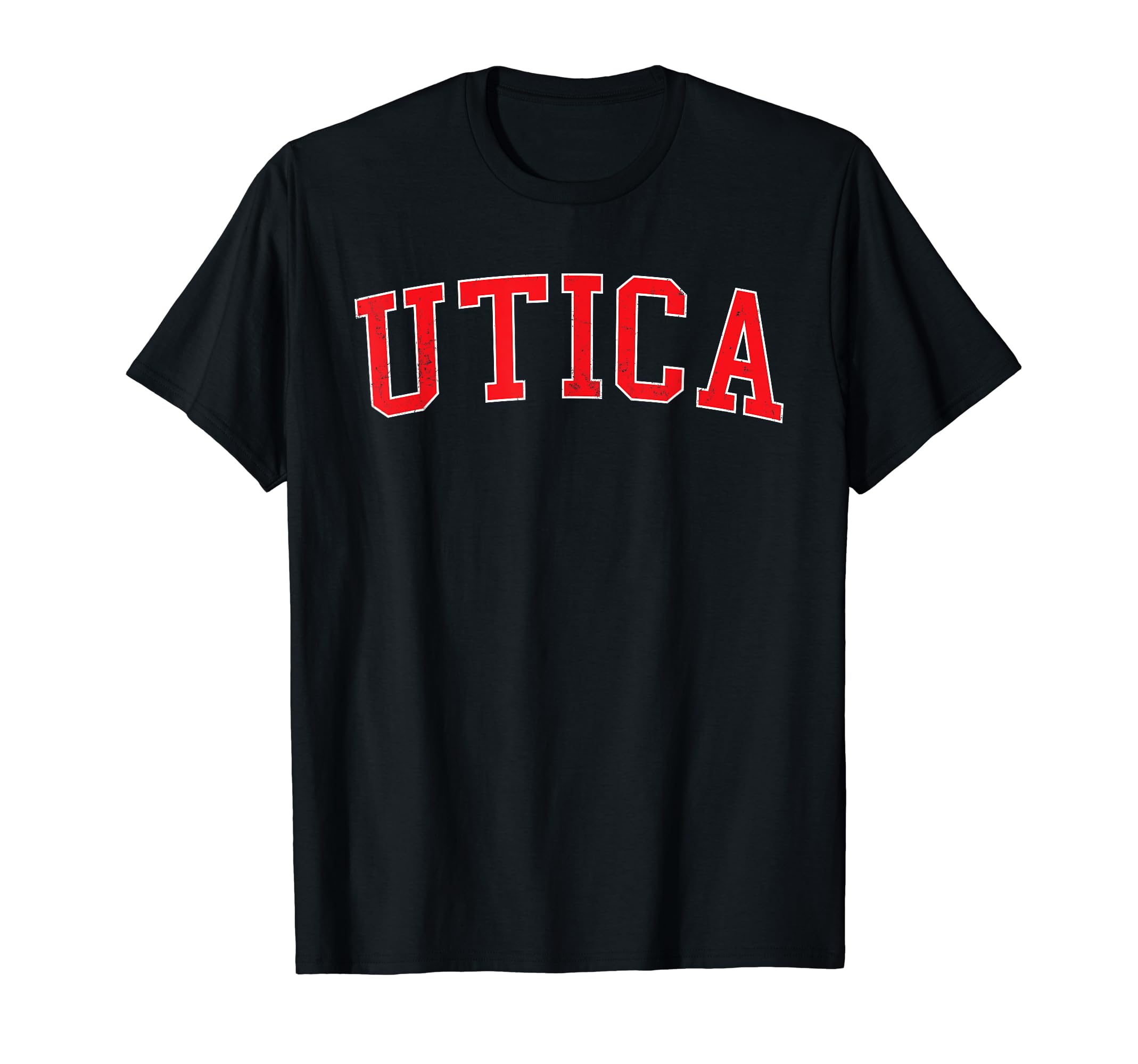 Utica Ny Varsity Red Text T-Shirt - Aesthetic Graphic for Adults - T-Shirt, Sweatshirt, Hoodie