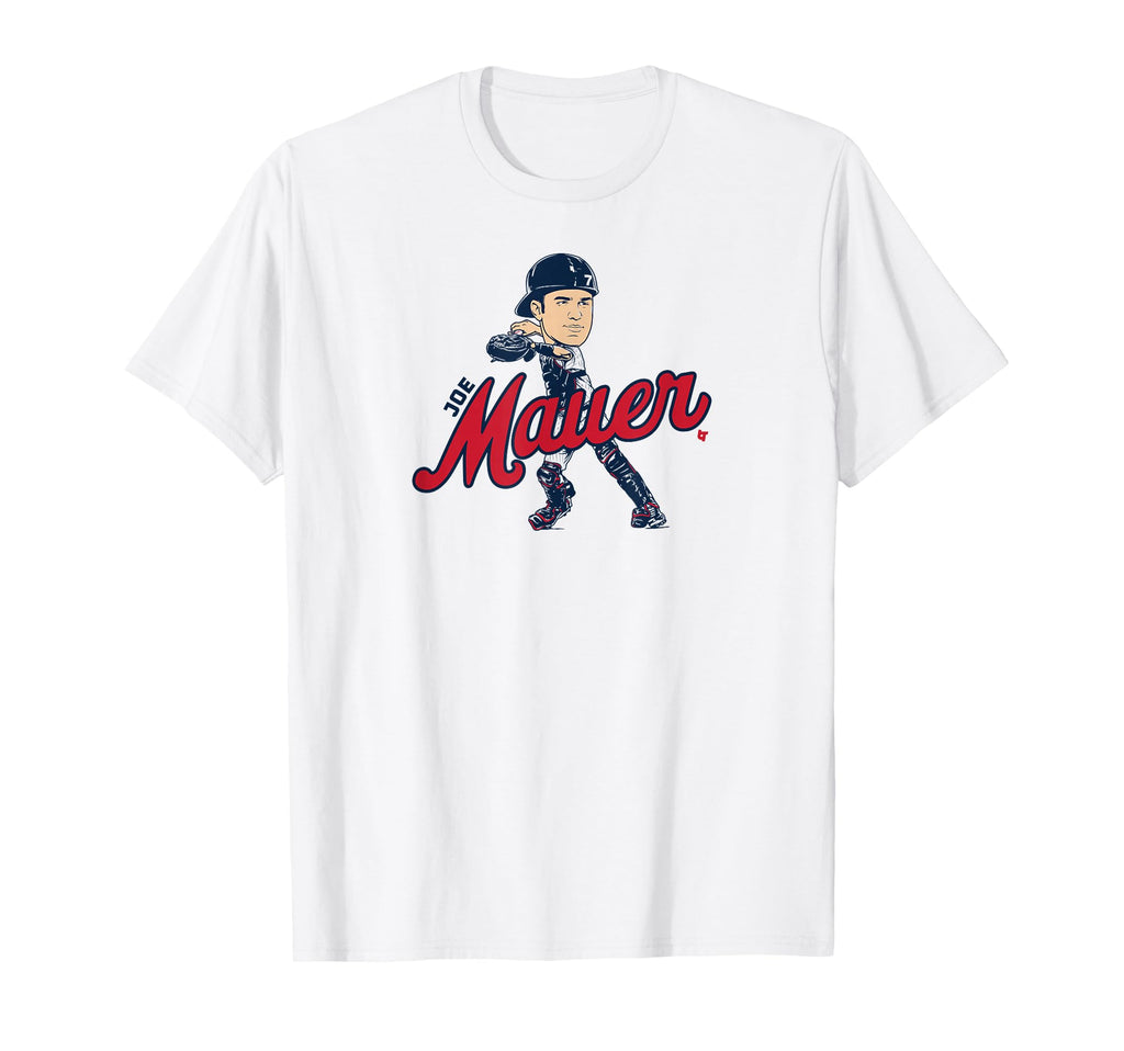 Joe Mauer Caricature Minnesota Baseball T-Shirt - Novelty Apparel Men Women - T-Shirt, Sweatshirt, Hoodie