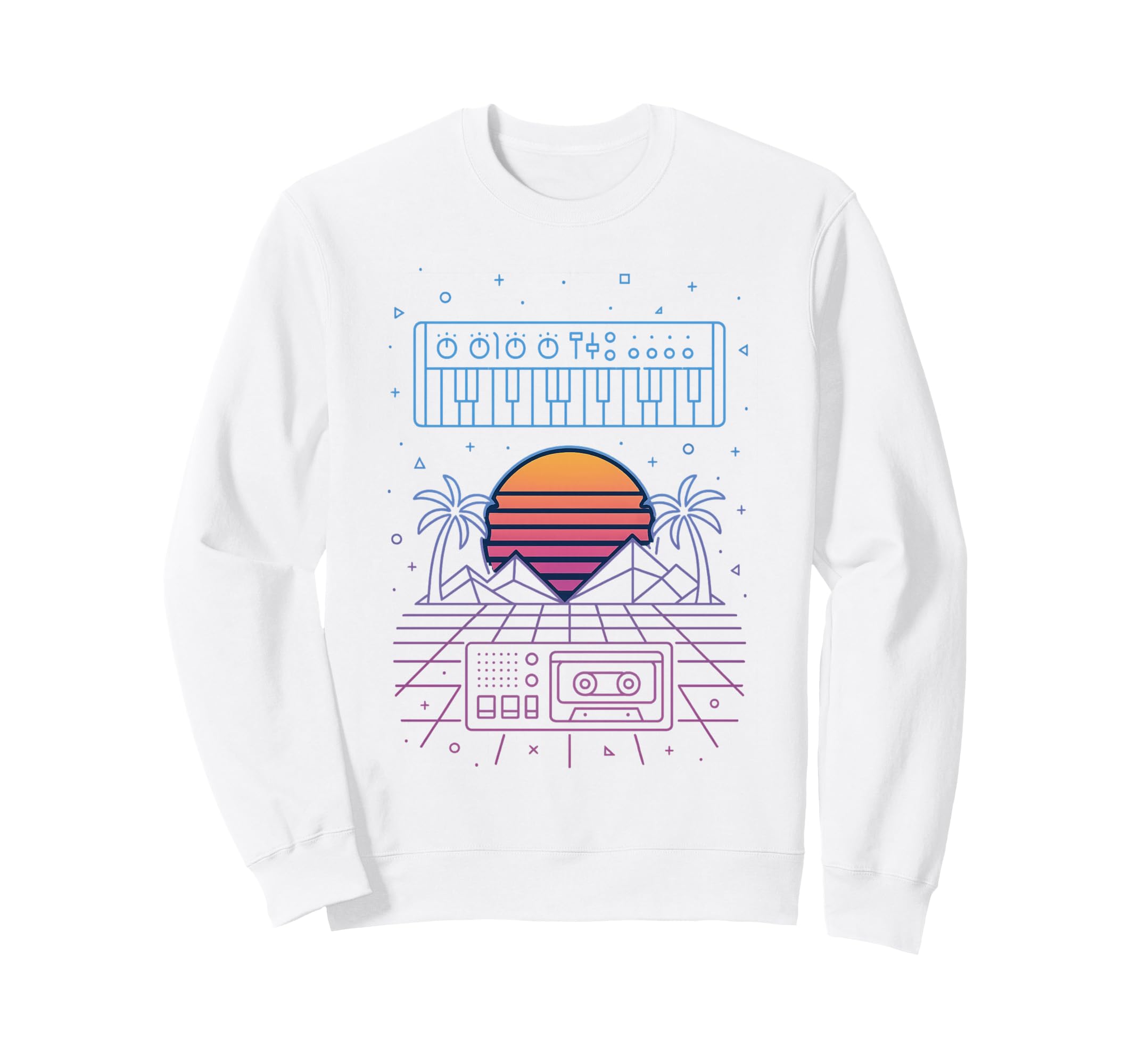 80S Synthwave Sweatshirt - Trendy Graphic for Adults - T-Shirt, Sweatshirt, Hoodie