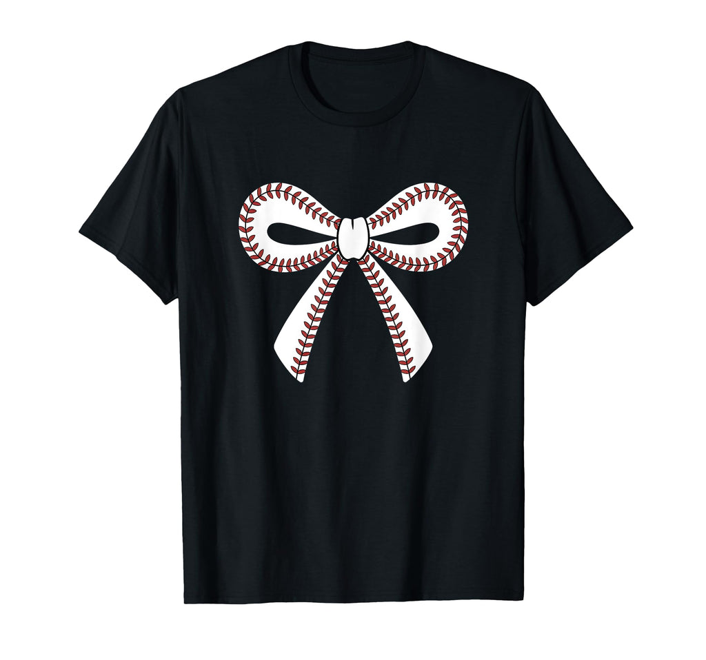 Baseball Bow Baseball Mom Mama T-Shirt - Trendy Graphic Unisex - T-Shirt, Sweatshirt, Hoodie