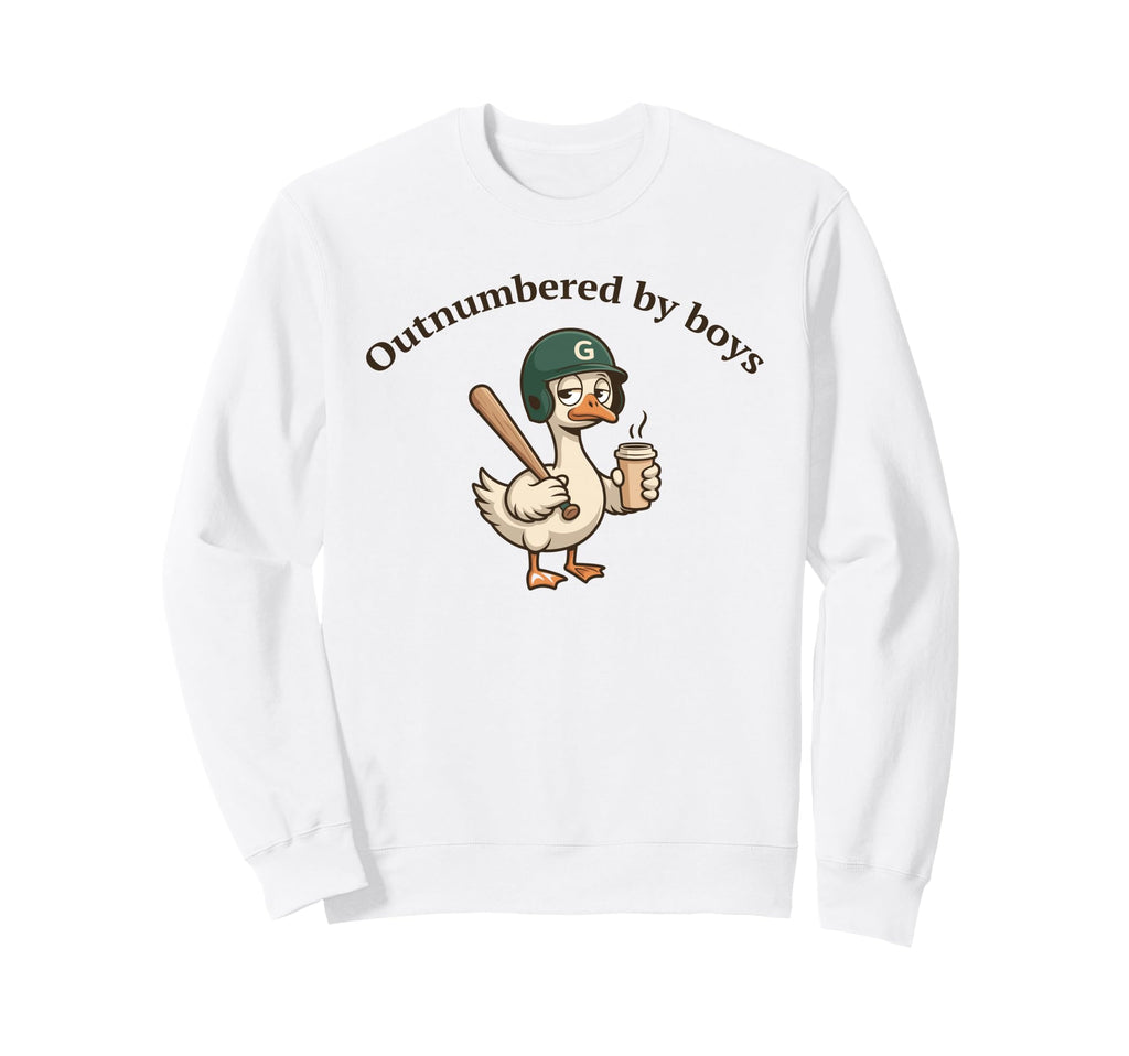 Outnumbered Funny Mom Goose Family Sweatshirt - Graphic Print Men Women - T-Shirt, Sweatshirt, Hoodie