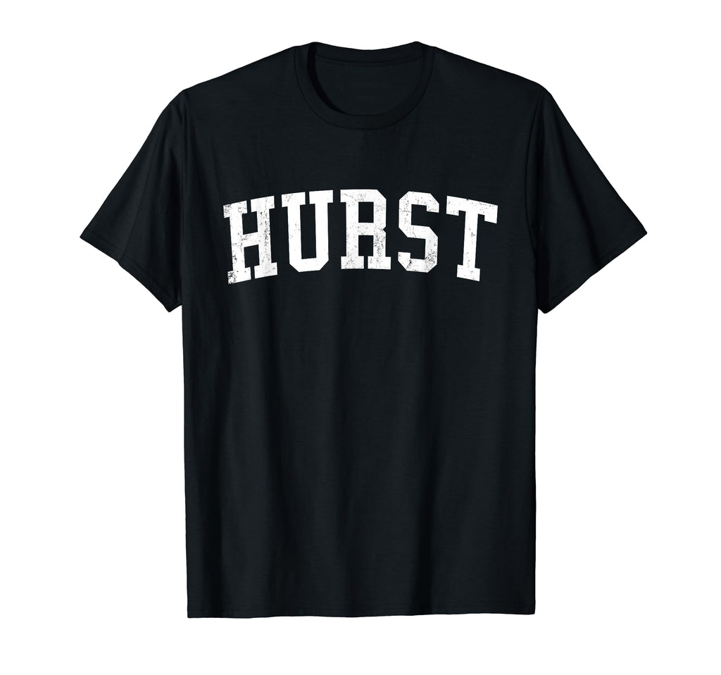 Hurst Tx Distressed White Varsity T-Shirt - Aesthetic Graphic for Adults - T-Shirt, Sweatshirt, Hoodie