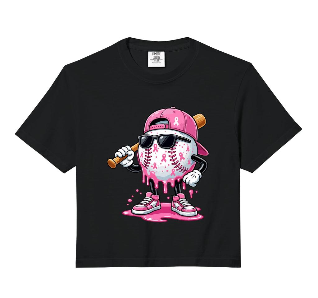 Baseball Drip Ice Cream Breast Cancer Hoodie - Trendy Graphic Unisex - T-Shirt, Sweatshirt, Hoodie