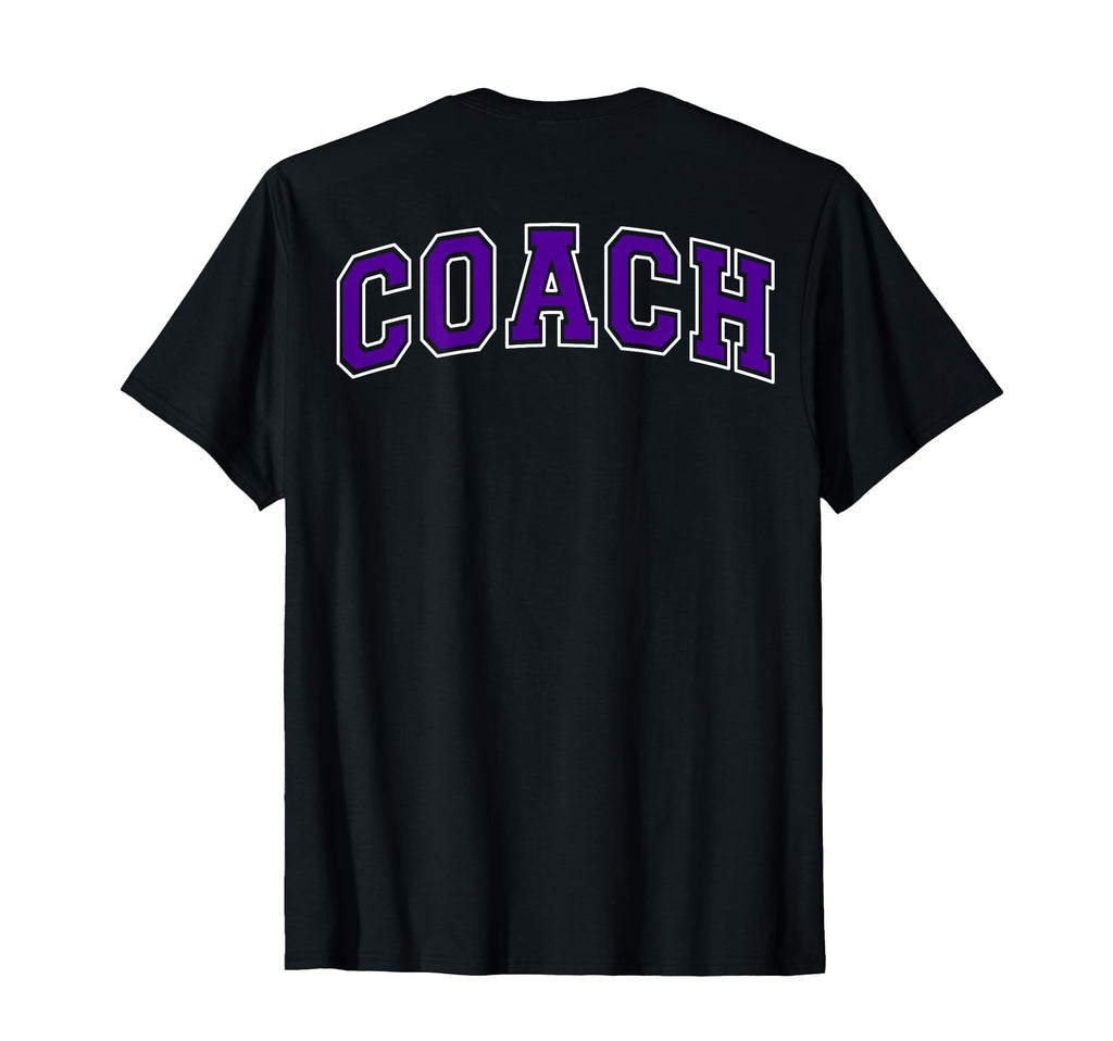 Coach Sports Trainer Purple White Back T-Shirt - Unique Graphic for Adults - T-Shirt, Sweatshirt, Hoodie