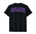 Coach Sports Trainer Purple White Back T-Shirt - Unique Graphic for Adults - T-Shirt, Sweatshirt, Hoodie