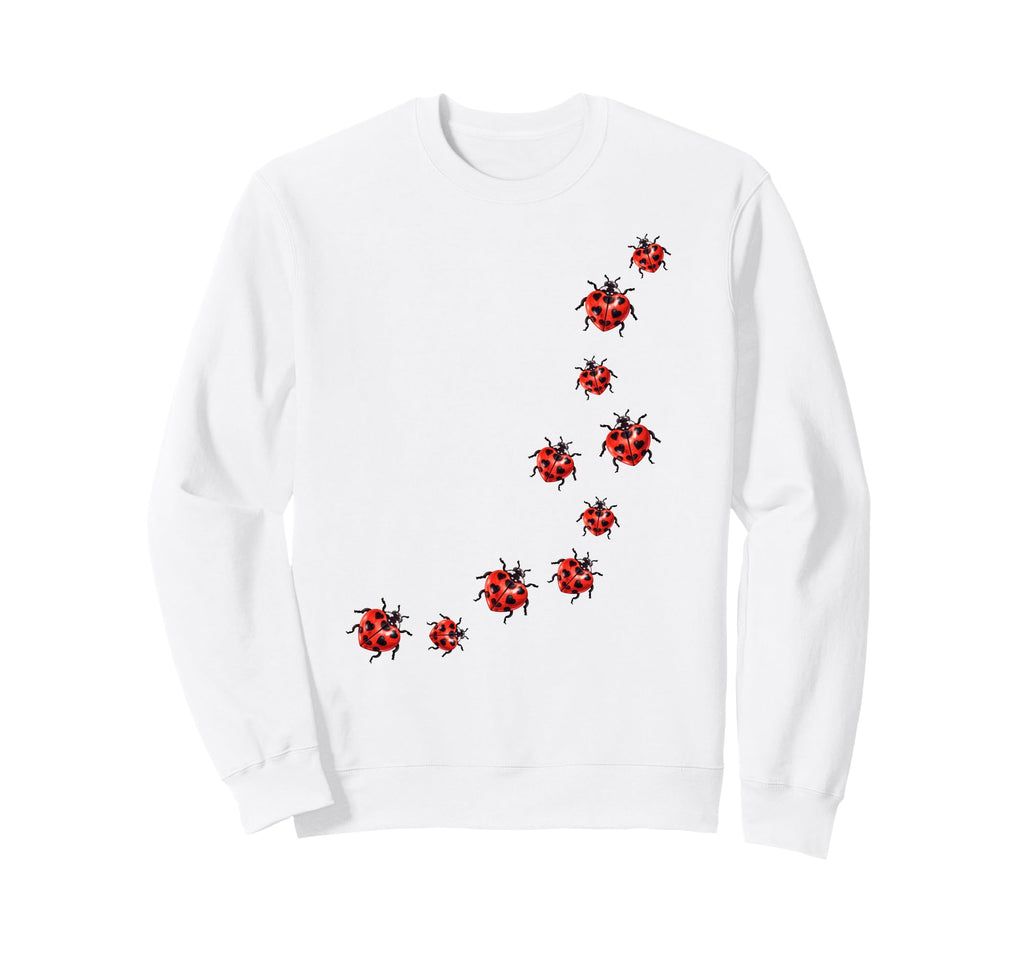 Whimsy Twee Ladybug Trail Heart Sweatshirt - Minimalist Print Men Women - T-Shirt, Sweatshirt, Hoodie