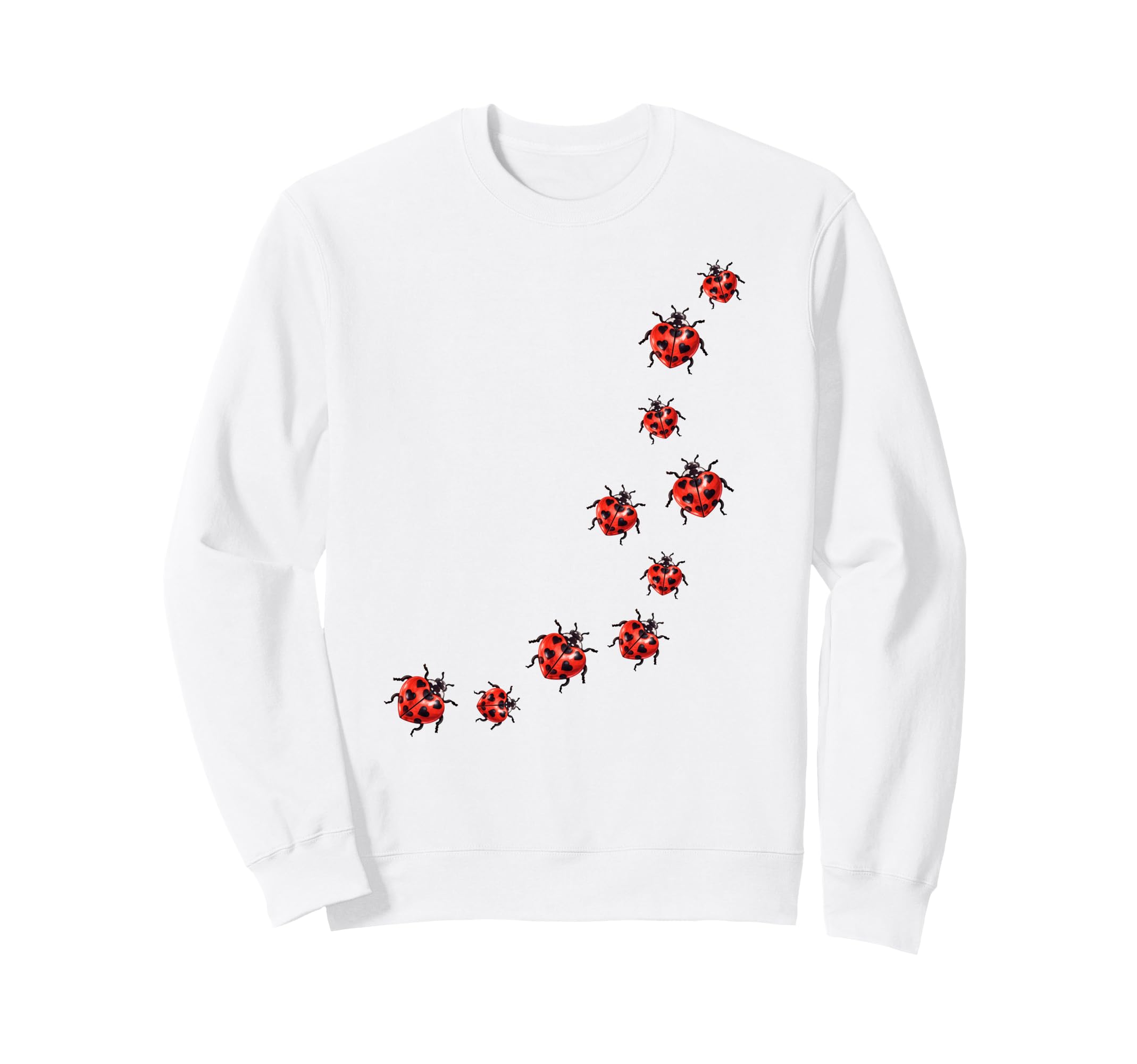 Whimsy Twee Ladybug Trail Heart Sweatshirt - Minimalist Print Men Women - T-Shirt, Sweatshirt, Hoodie