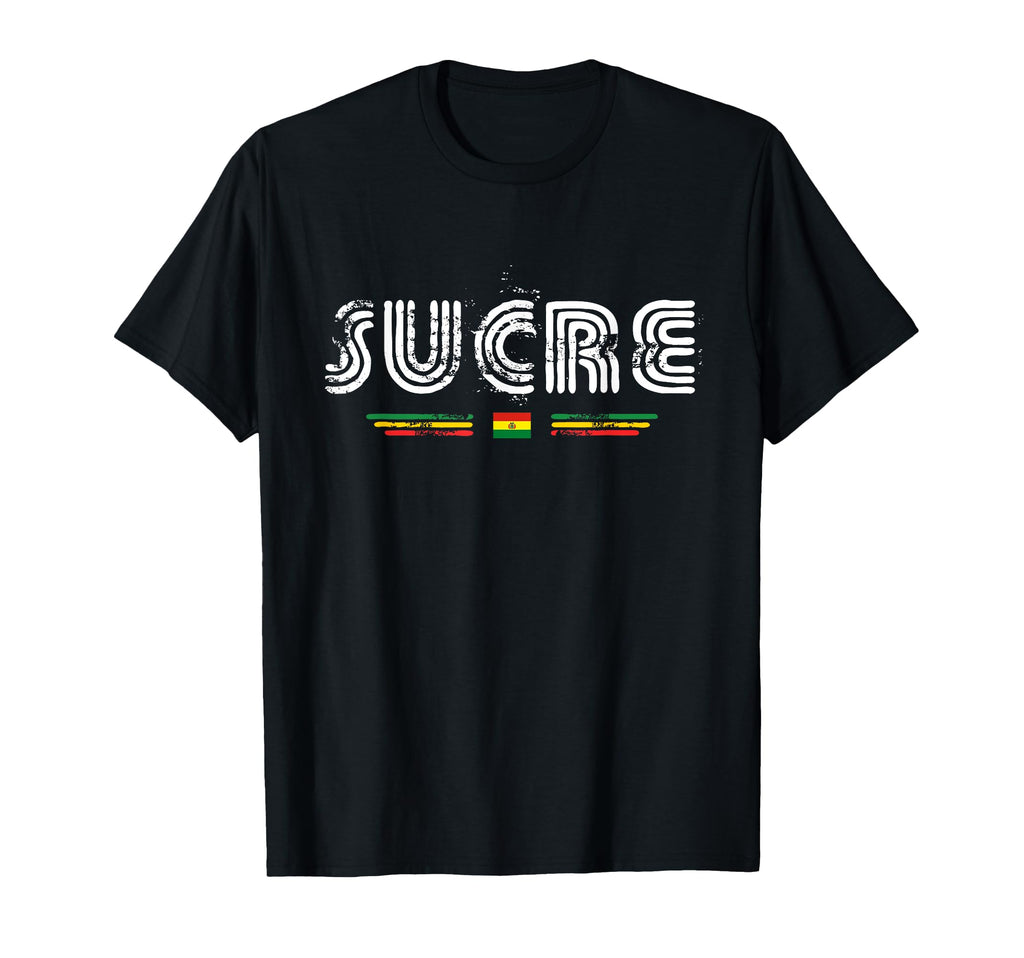Sucre Bolivia 70S 80S Type Flag T-Shirt - Custom Art Print Unisex - T-Shirt, Sweatshirt, Hoodie