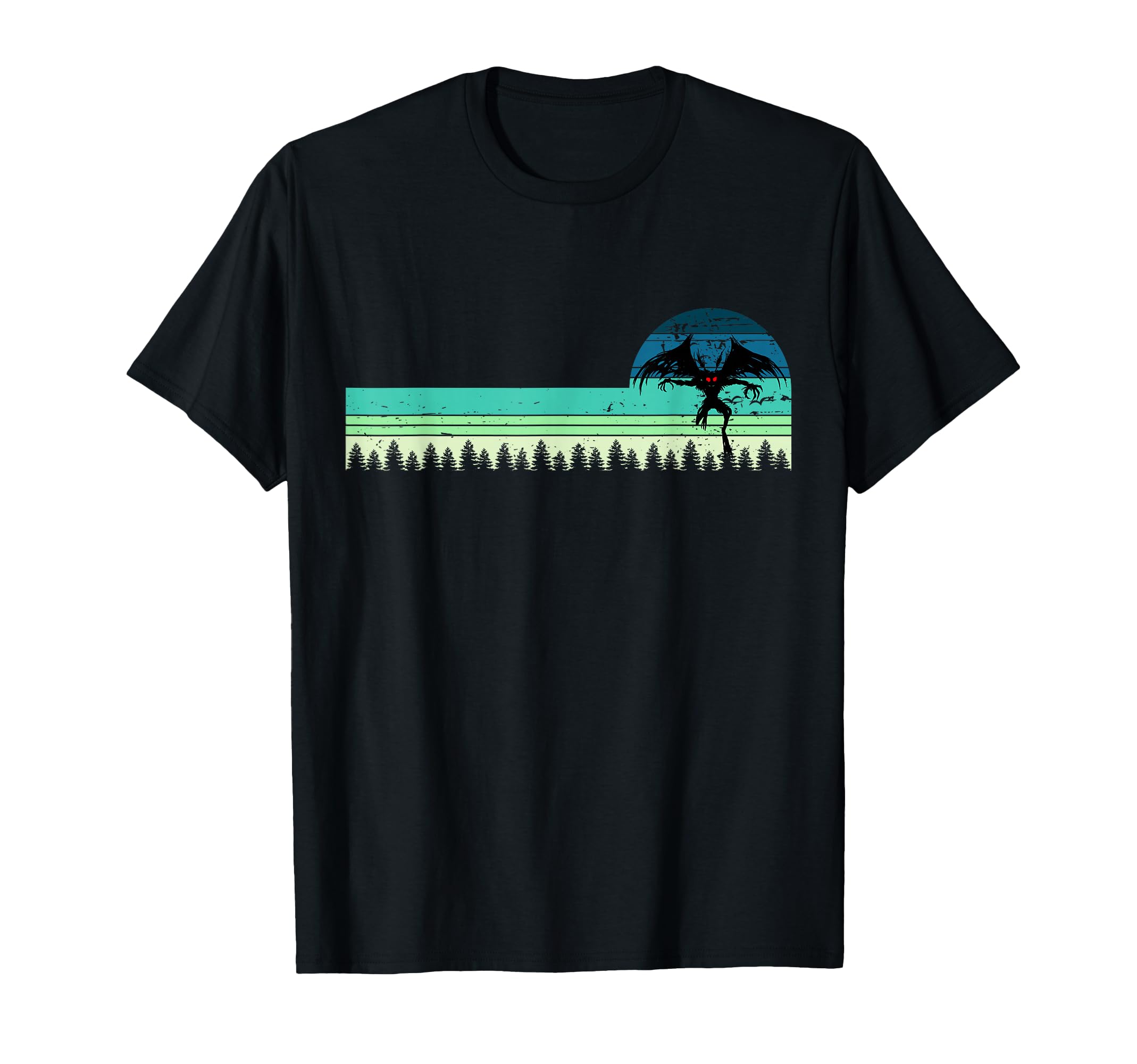 Mothman 80S Cryptid Sunset T-Shirt - Casual Everyday Wear Unisex - T-Shirt, Sweatshirt, Hoodie