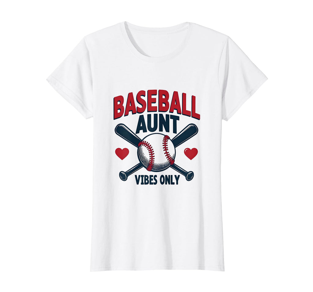 Baseball Aunt Vibes Only Sports Family T-Shirt - Minimalist Print Unisex - T-Shirt, Sweatshirt, Hoodie