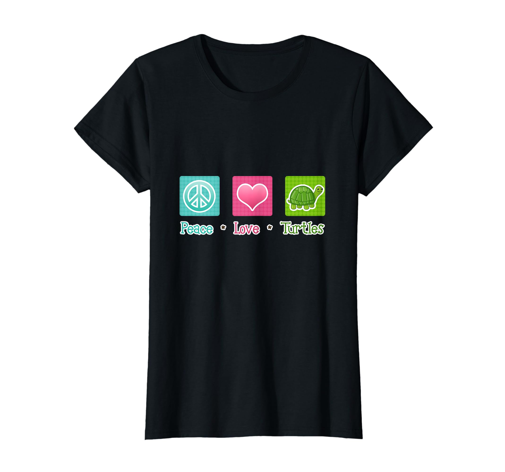 Womens Peace Love Turtles Turtle T-Shirt - Custom Art Print Unisex - T-Shirt, Sweatshirt, Hoodie