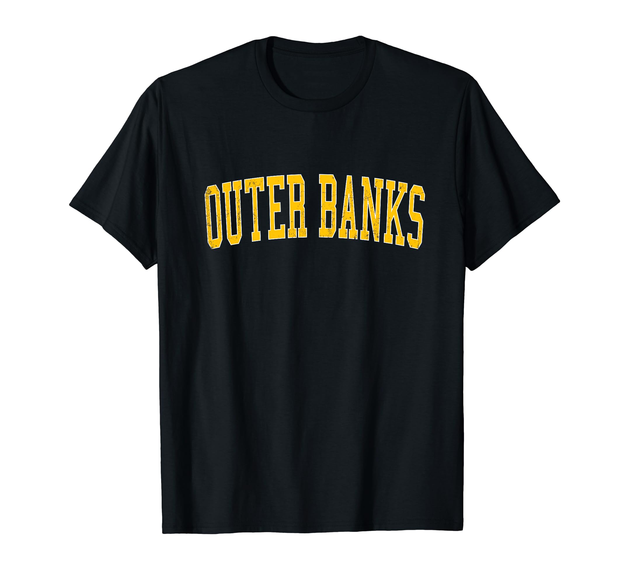Outer Banks Distressed Gold Varsity T-Shirt - Minimalist Print Unisex - T-Shirt, Sweatshirt, Hoodie