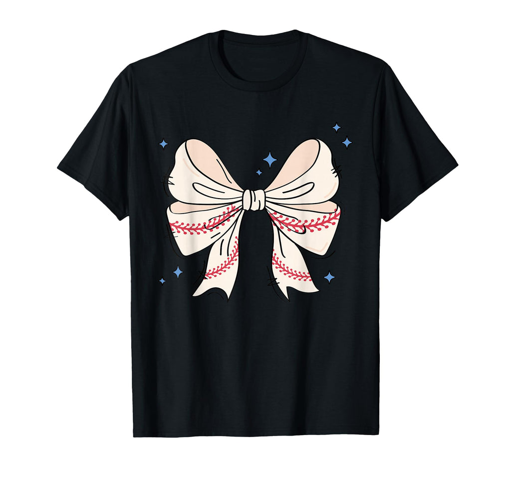 Baseball Bow Aesthetic Softball T-Shirt - Casual Everyday Wear for Adults - T-Shirt, Sweatshirt, Hoodie