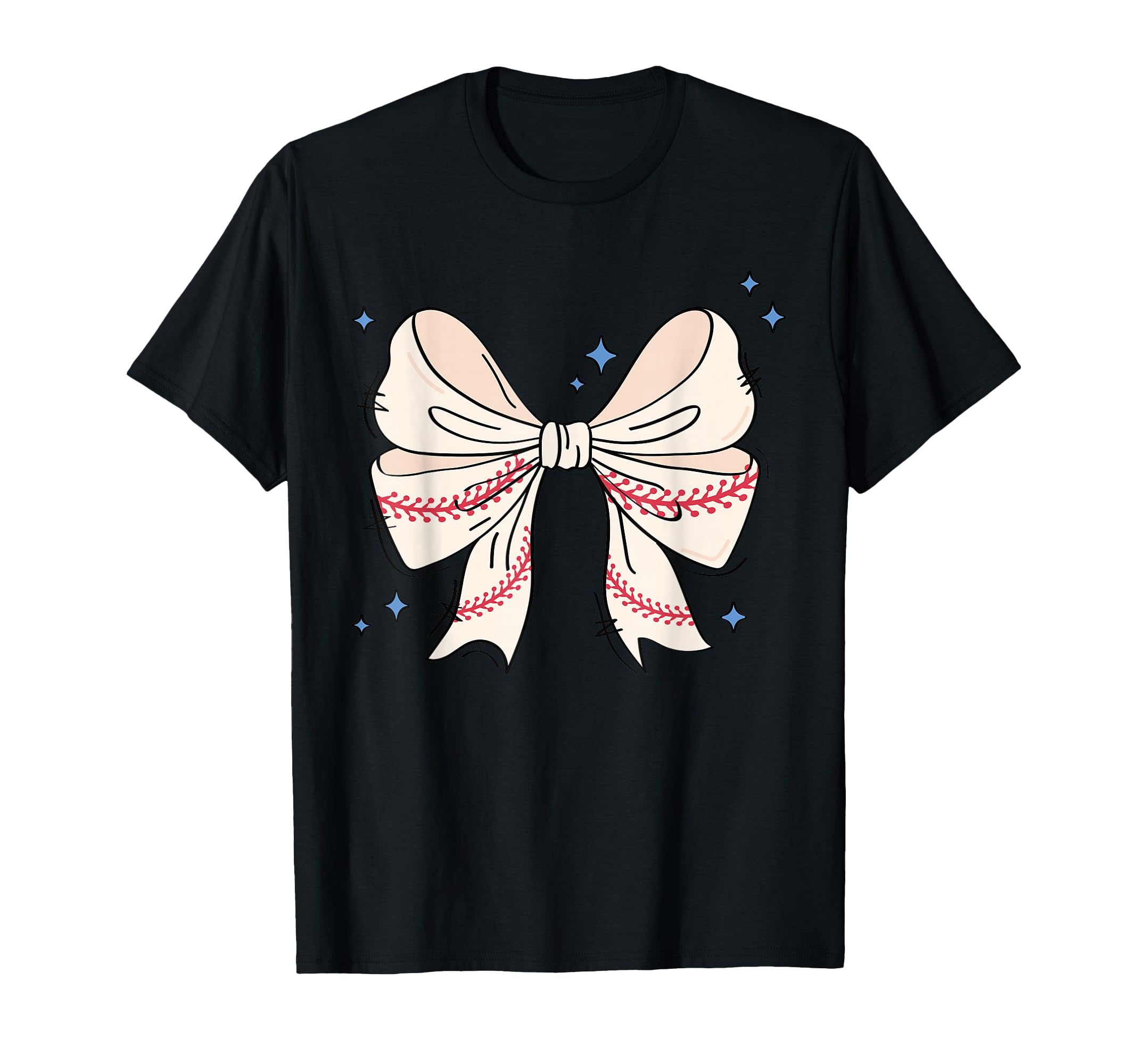 Baseball Bow Aesthetic Softball T-Shirt - Casual Everyday Wear for Adults - T-Shirt, Sweatshirt, Hoodie
