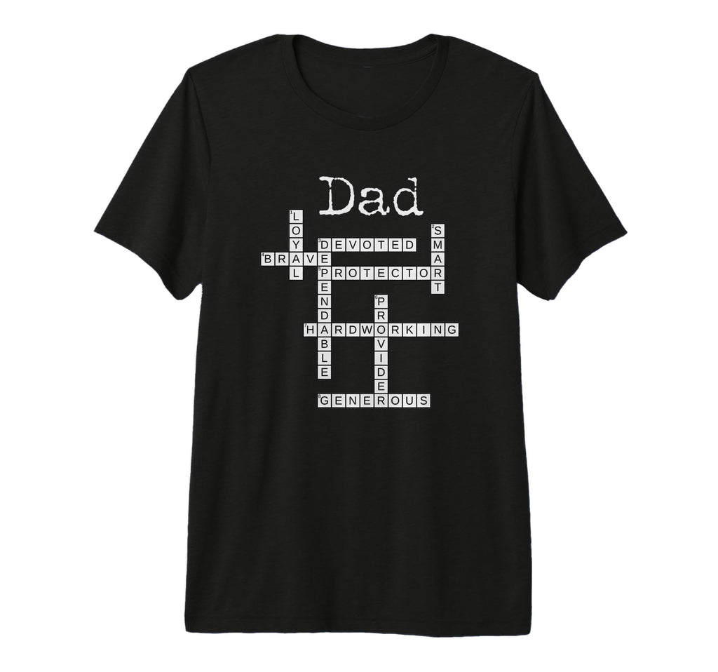 Dad Crossword Fathers Day Love Word T-Shirt - Fun Novelty Design Men Women - T-Shirt, Sweatshirt, Hoodie