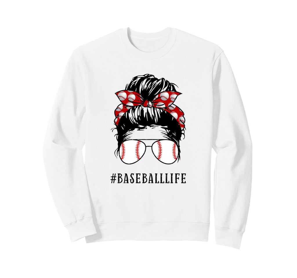 Mom Messy Hair Bun Aviators Glasses Sweatshirt - Trendy Graphic Unisex - T-Shirt, Sweatshirt, Hoodie
