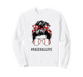 Mom Messy Hair Bun Aviators Glasses Sweatshirt - Trendy Graphic Unisex - T-Shirt, Sweatshirt, Hoodie