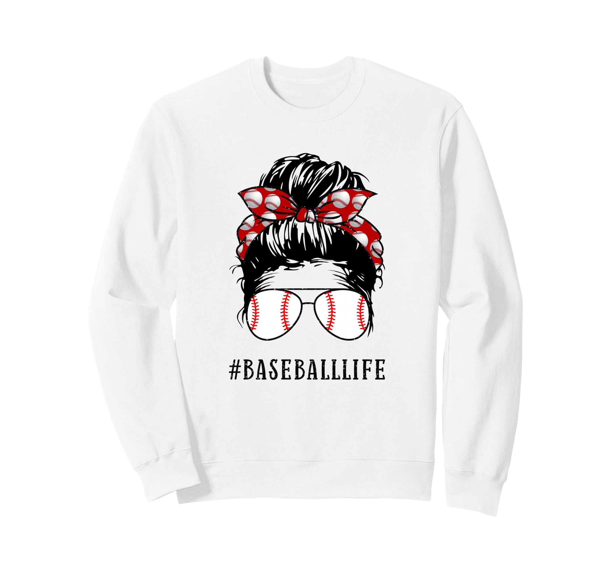 Mom Messy Hair Bun Aviators Glasses Sweatshirt - Trendy Graphic Unisex - T-Shirt, Sweatshirt, Hoodie