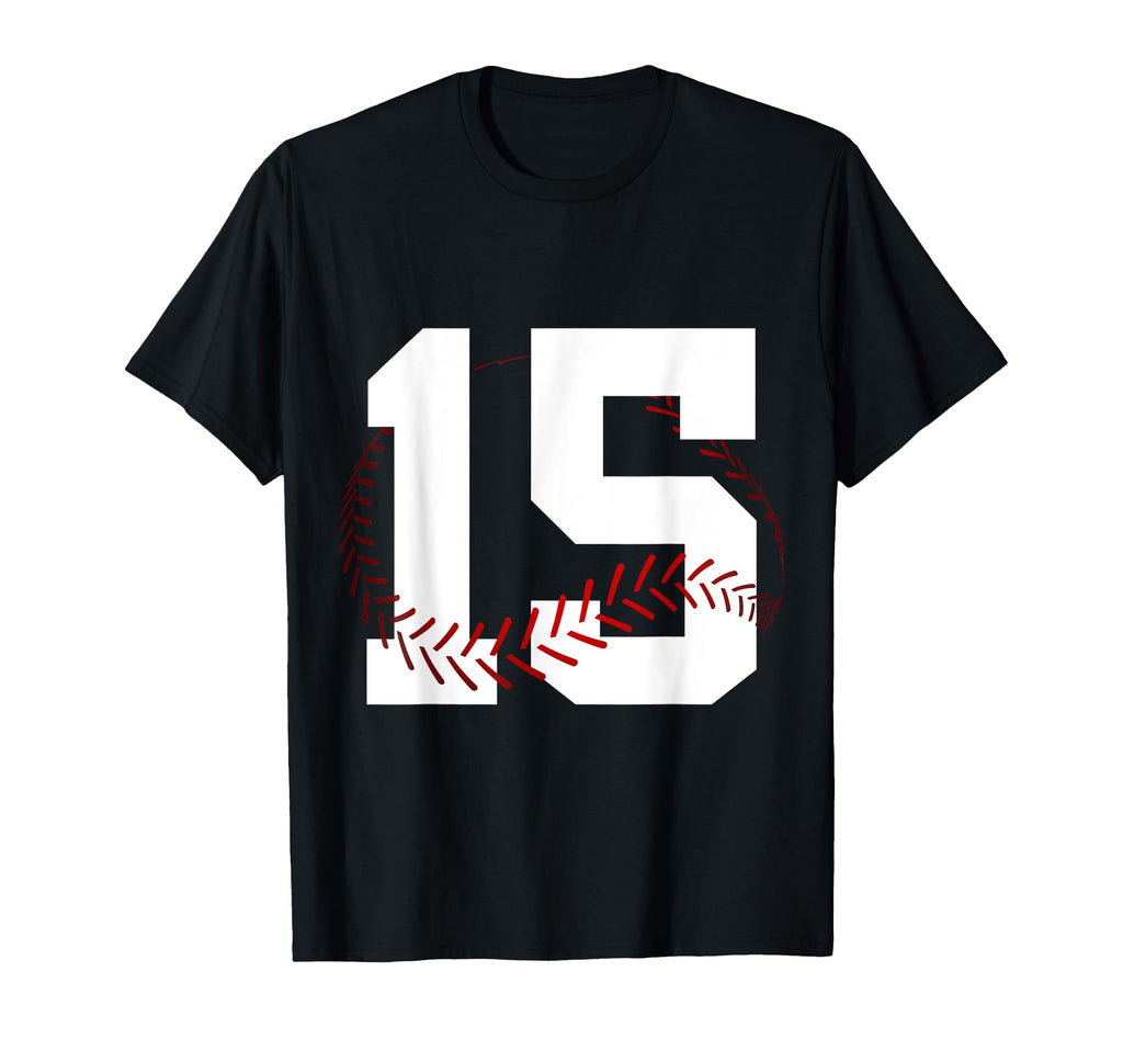 Number 15 Years Baseball 15Th Birthday T-Shirt - Custom Art Print Unisex - T-Shirt, Sweatshirt, Hoodie