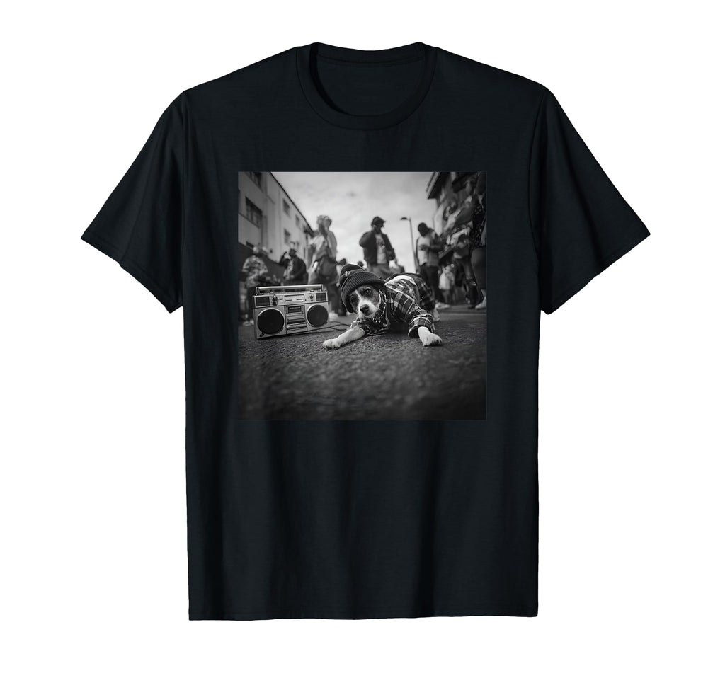 Old School Hip Hop Dog Breakdancing T-Shirt - Custom Art Print Men Women - T-Shirt, Sweatshirt, Hoodie