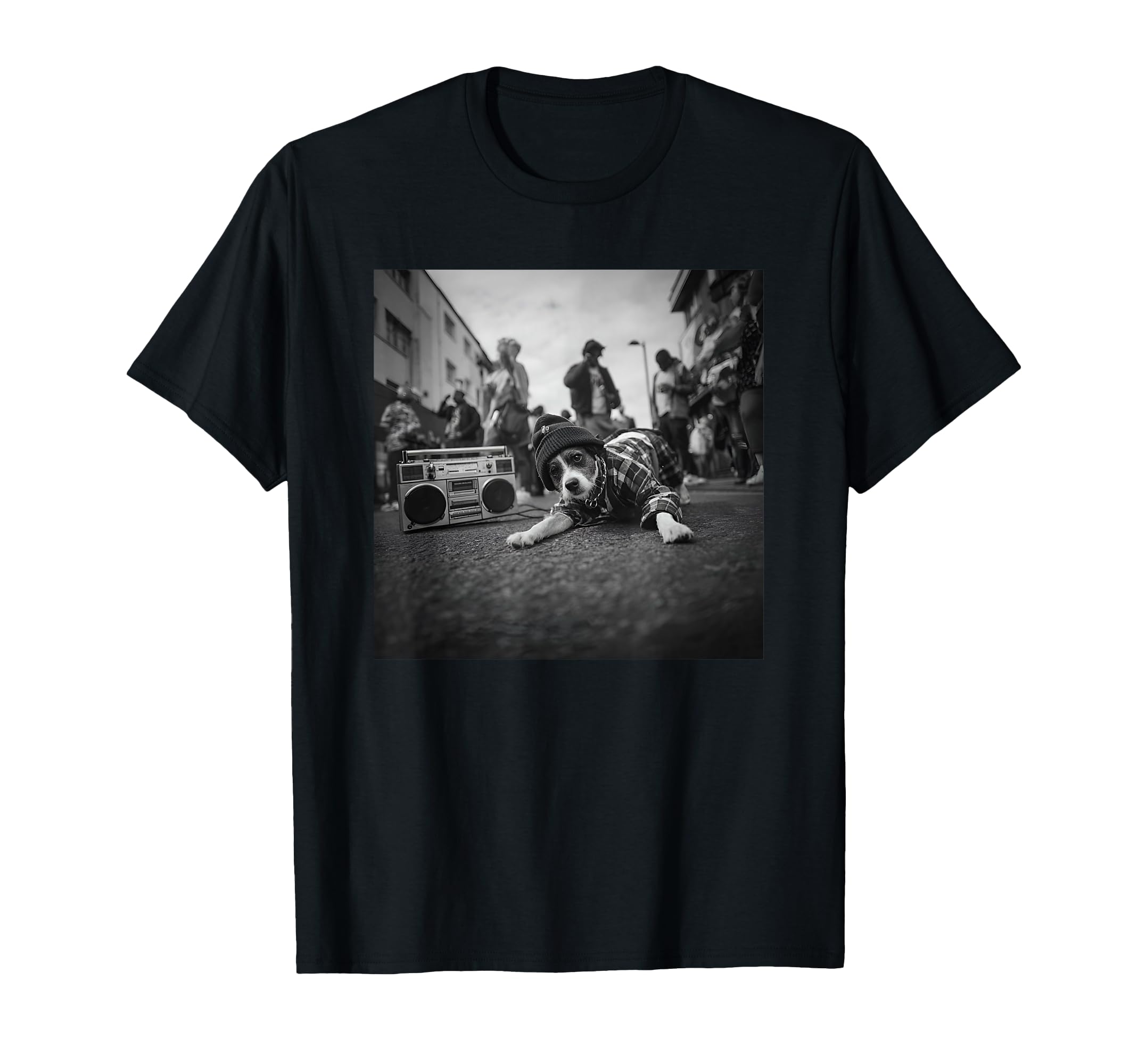 Old School Hip Hop Dog Breakdancing T-Shirt - Custom Art Print Men Women - T-Shirt, Sweatshirt, Hoodie
