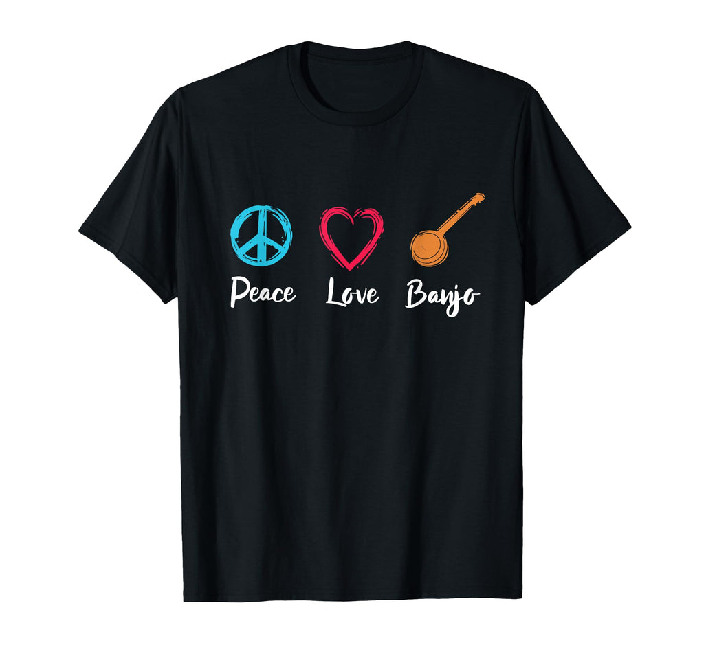 Peace Love Banjo Enthusiast T-Shirt - Aesthetic Graphic Men Women - T-Shirt, Sweatshirt, Hoodie