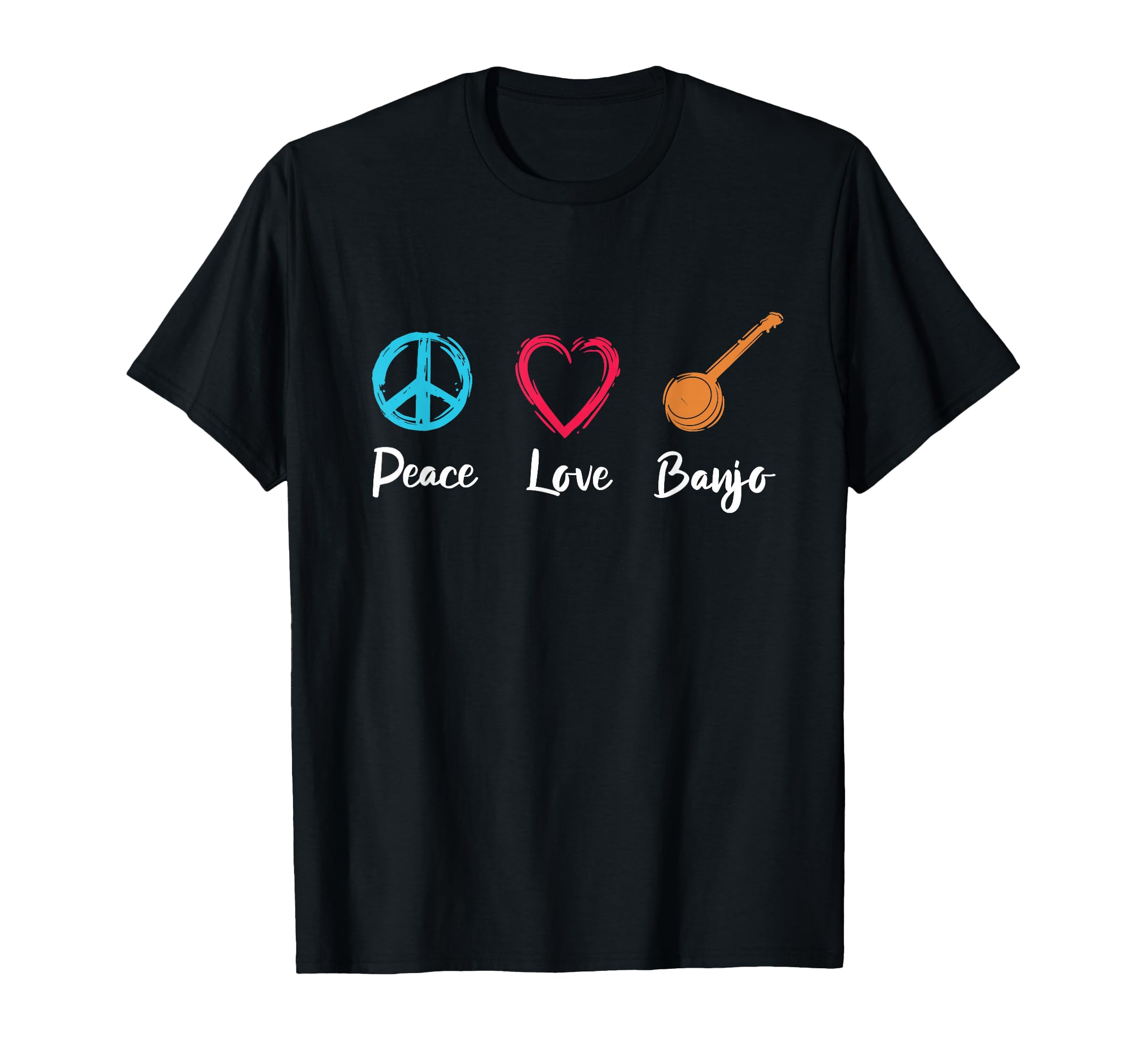 Peace Love Banjo Enthusiast T-Shirt - Aesthetic Graphic Men Women - T-Shirt, Sweatshirt, Hoodie