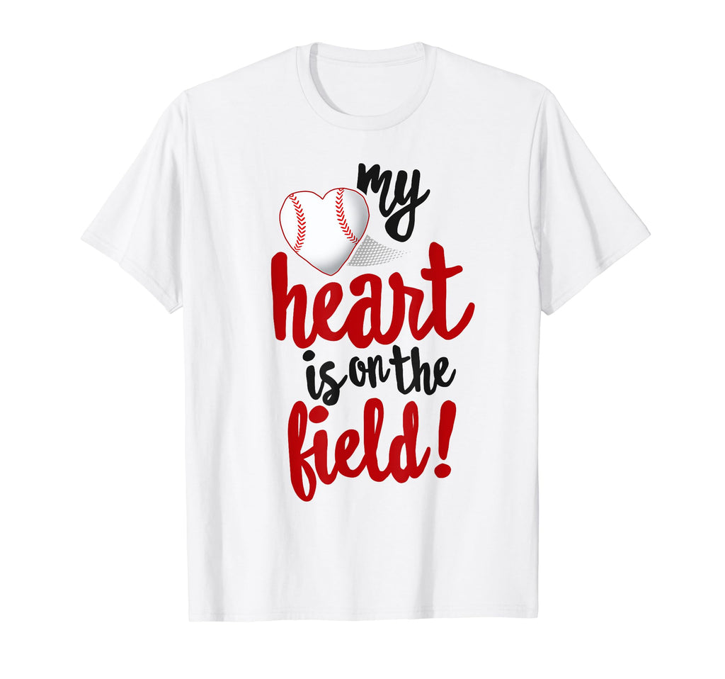 My Heart Is Field Baseball Ball Mom Dad T-Shirt - Graphic Print for Adults - T-Shirt, Sweatshirt, Hoodie
