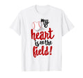 My Heart Is Field Baseball Ball Mom Dad T-Shirt - Graphic Print for Adults - T-Shirt, Sweatshirt, Hoodie